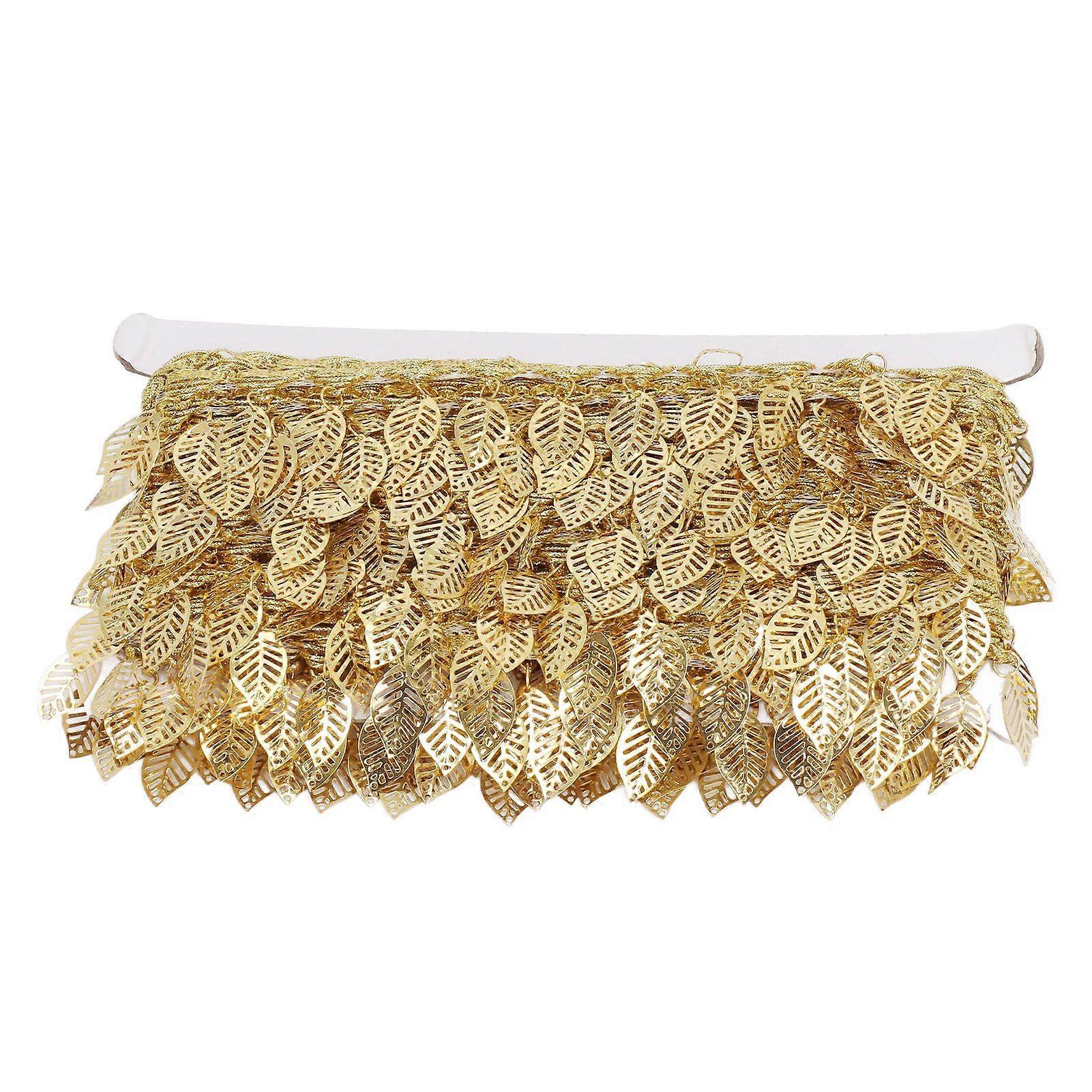 2025年最新モデルゴールドリーフガーランド10ヤードスパークリングメタルリーフリボントリム