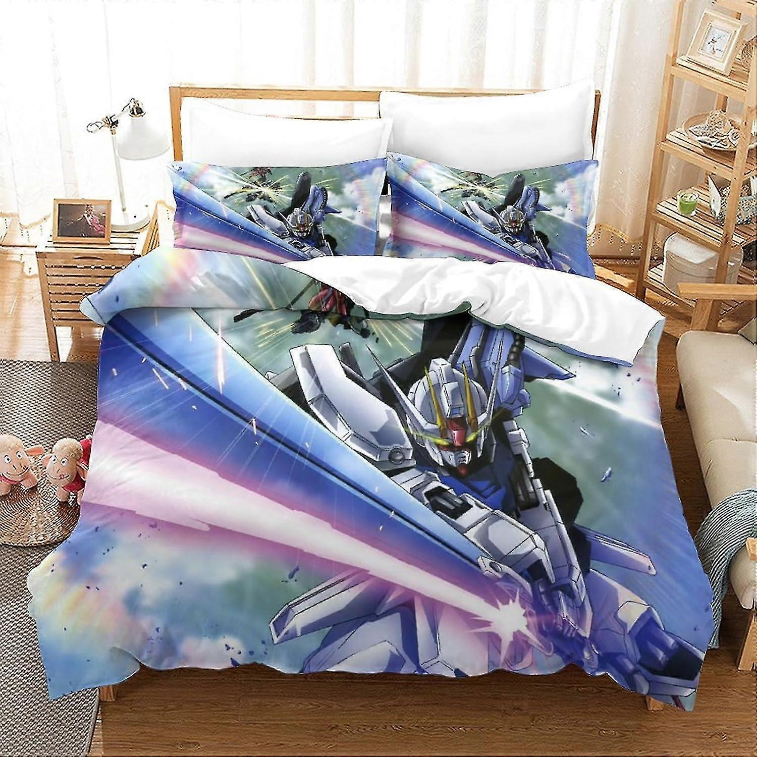 3D Robot Effect Comforter Set with Pillowcases for Kids and Adults (3D Animation)