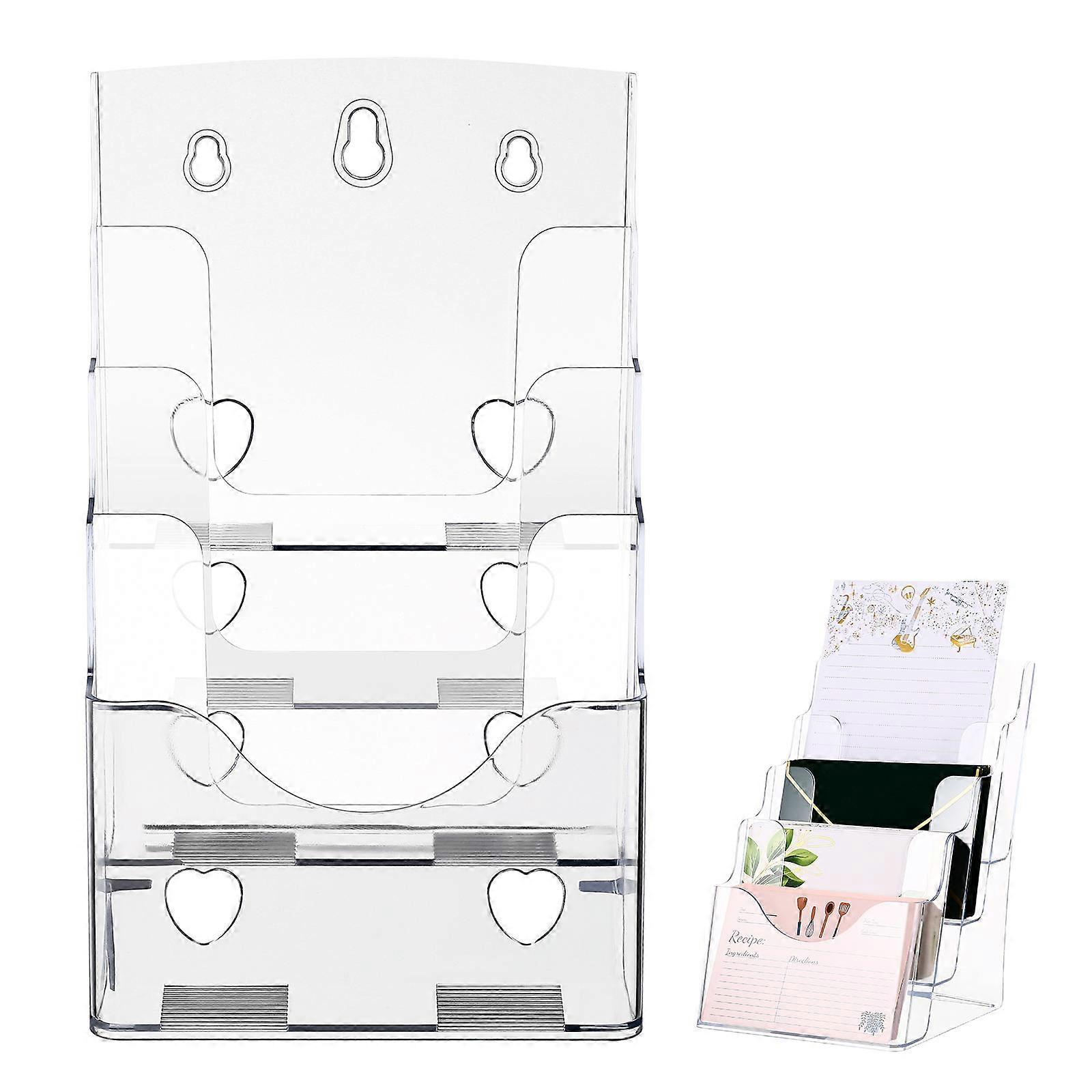 4 Layer Transparent Acrylic Desktop Document Organizer – Rack for Brochures, Flyers & Pamphlets Display