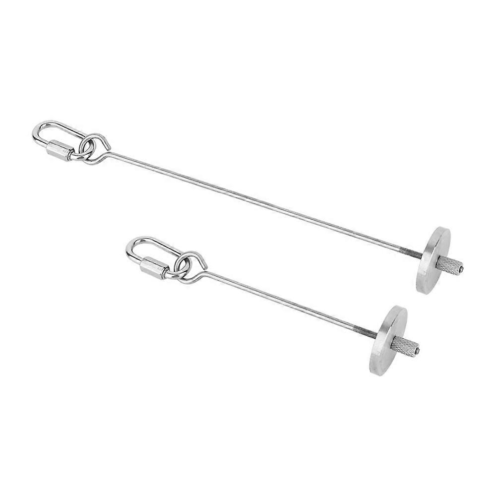 Stainless Steel Bird Fruit Skewer for Pet Playing with Enough Space for Food 2Pcs Silver