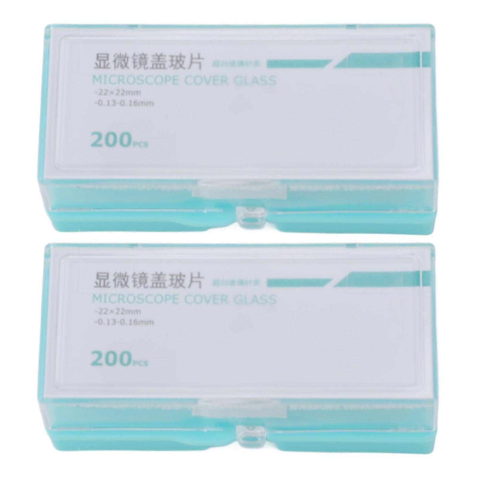 2025 Latest Model  400Pcs Microscope Cover Slips Rounded Corner Square Blank