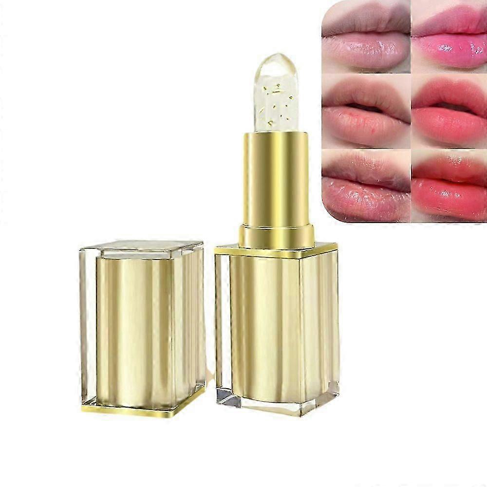 أحمر شفاه أحمر شفاه ذهبي لتغيير اللون للنساء يدوم طويلا 24 ساعة ، ملمع شفاه لامع مرطب ، تغذية عميقة
