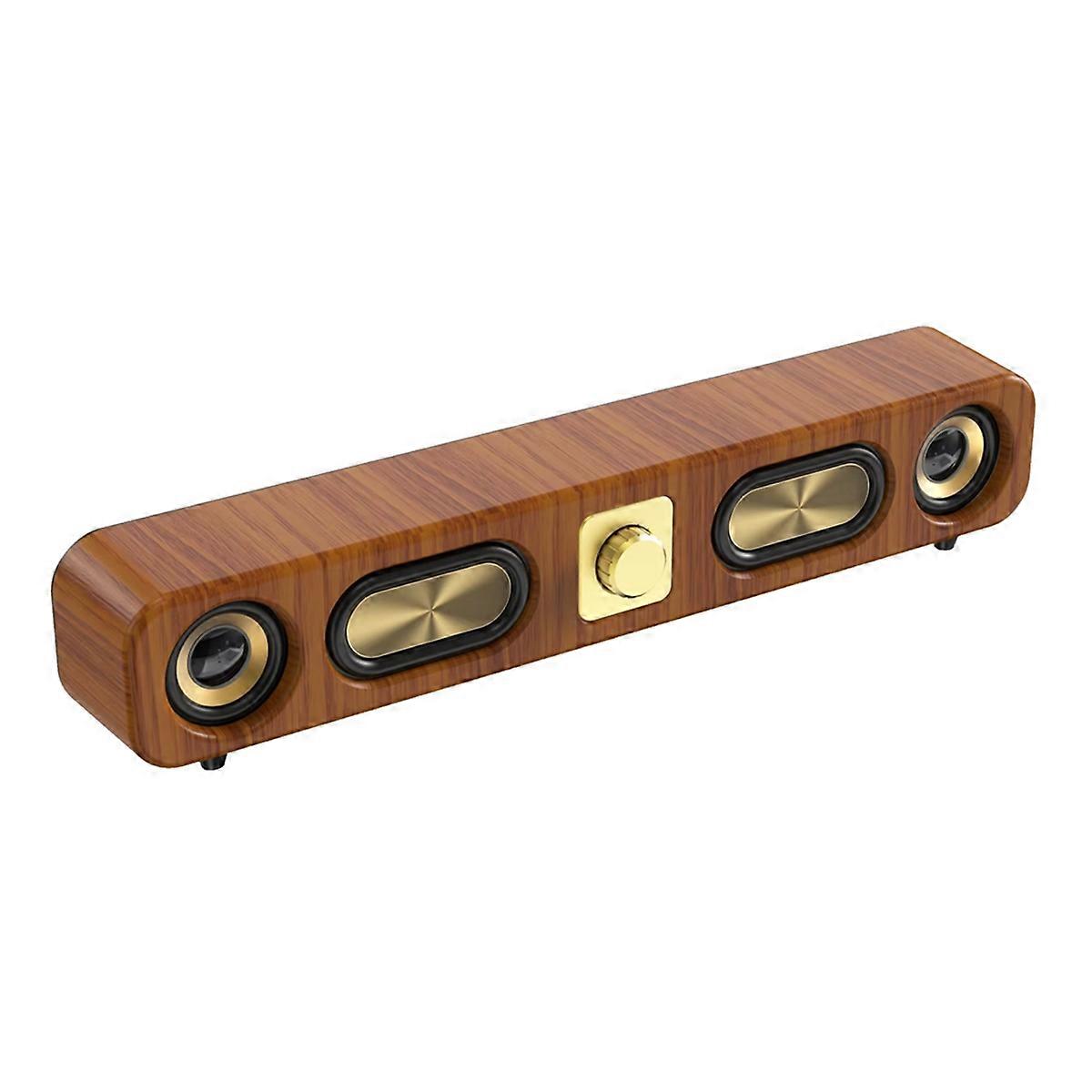 Wooden Bluetooth Speakers Portable Sound Bar HiFi Stereo Card Home Computer Desktop Wireless Sound FM Radio Subwoofer