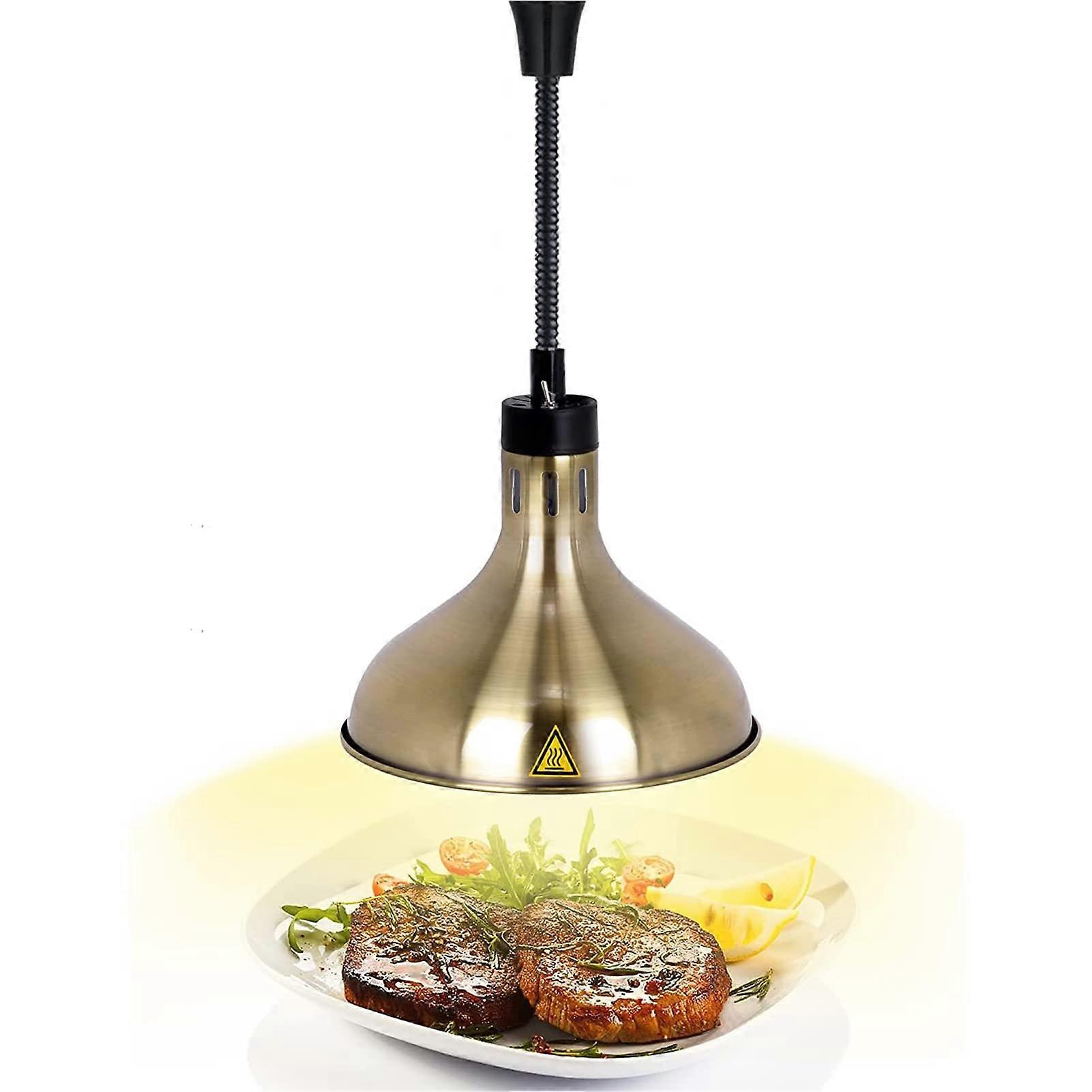 Food warmer lamp, 290 mm, retractable with 250W bulb, for restaurant kitchens.