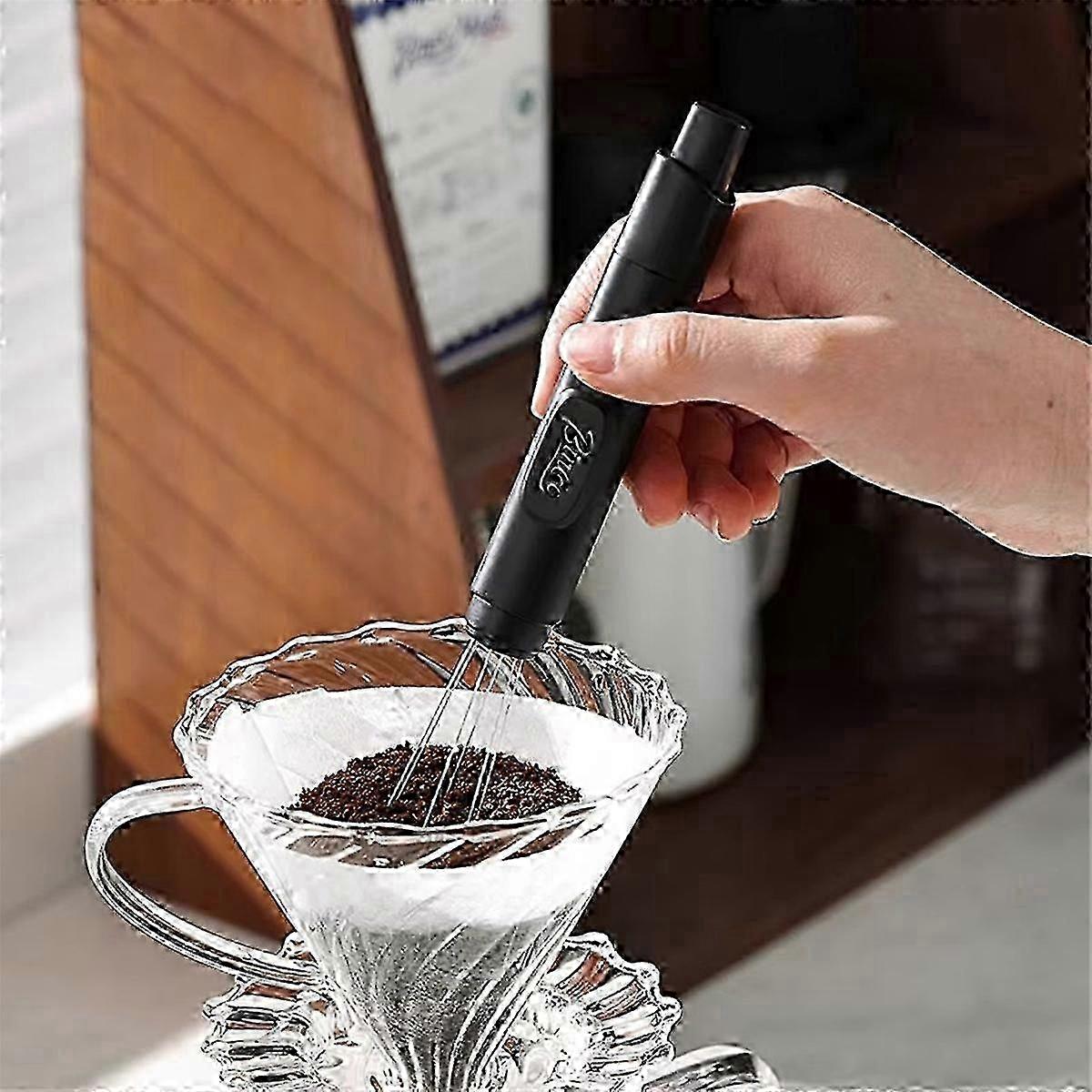 Coffee Powder Needle Uniform Coffee Powder Powder Dispenser with Telescopic Magnetic Loose Powder Needle White js