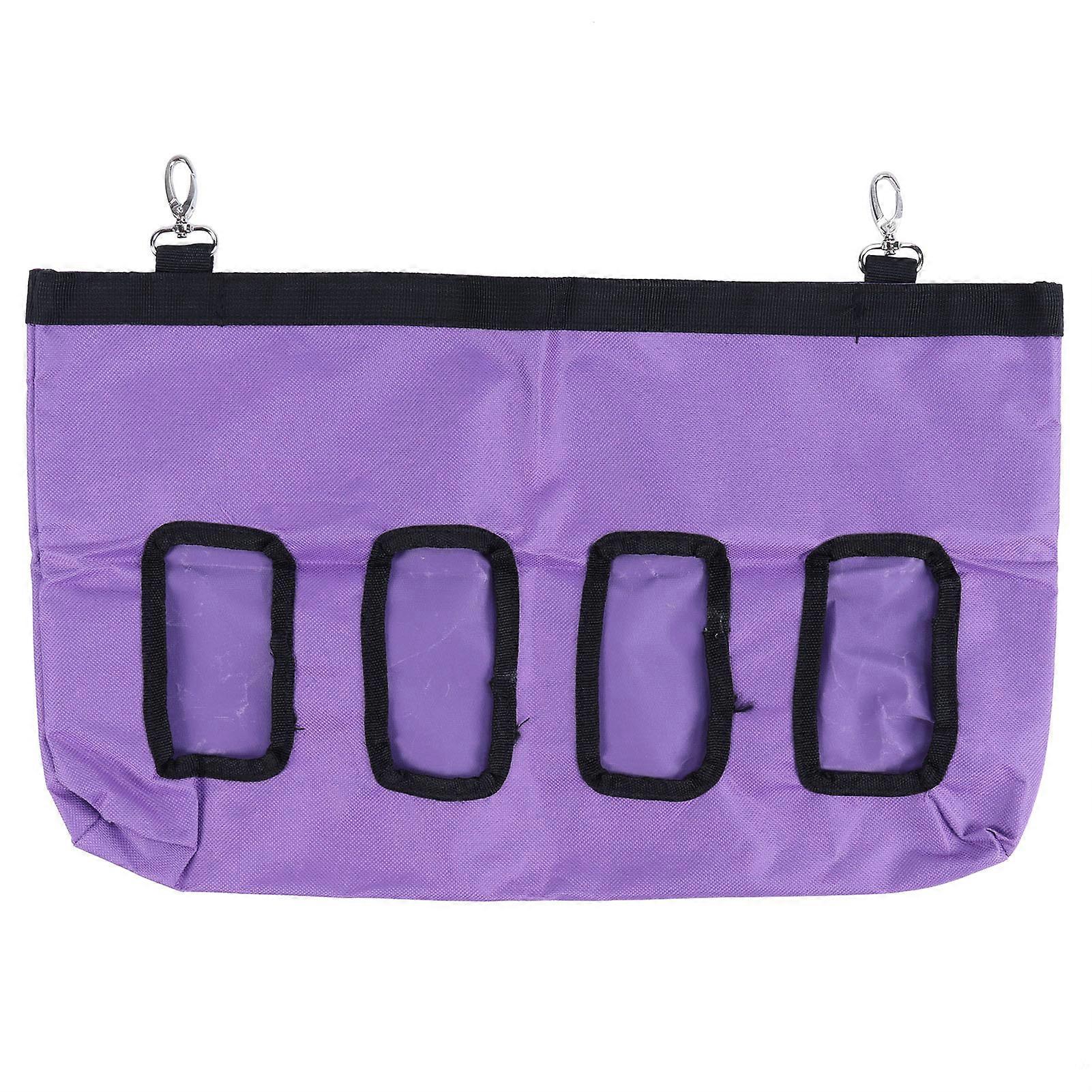 Rabbit Feeder Bag Hanging Feeding Tote with 4 Holes for Small Animals Feeding Supplies