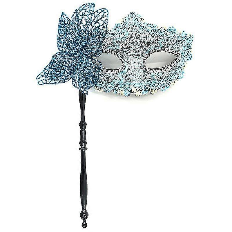 Masque de fête d’Halloween avec bâton de maintien Soirée Bal Mascarade Masque Scène