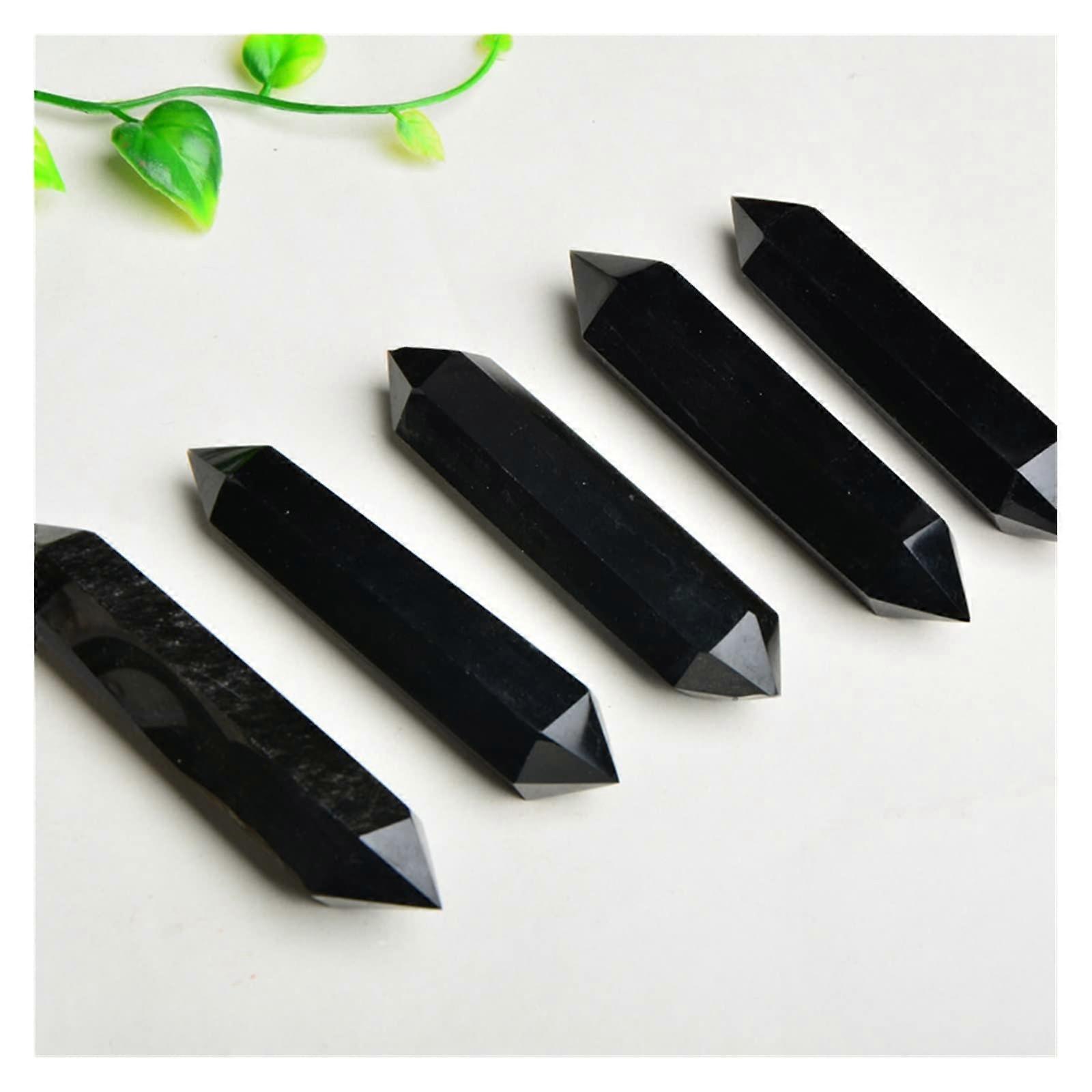 Obsidian 1 STK. Natural FluoriteObsidian Crystal Column Point Decorative Jewelry DoublePointed Crystal Natural Stones and Minerals