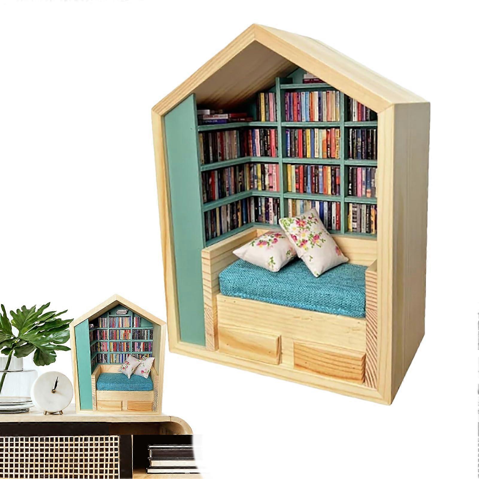 Booknook Craft House Kit μικροσκοπικό μοντέλο βιβλιοθήκης, ξύλινη διακόσμηση δωματίων