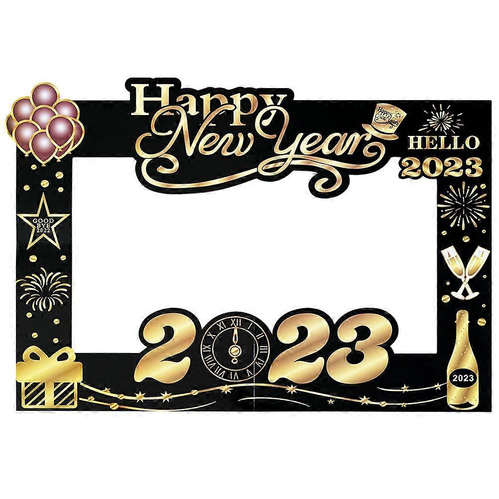 Happy New Year Photobooth Props New Year Performance 68x48cm Rectangular Simple Style 1Set