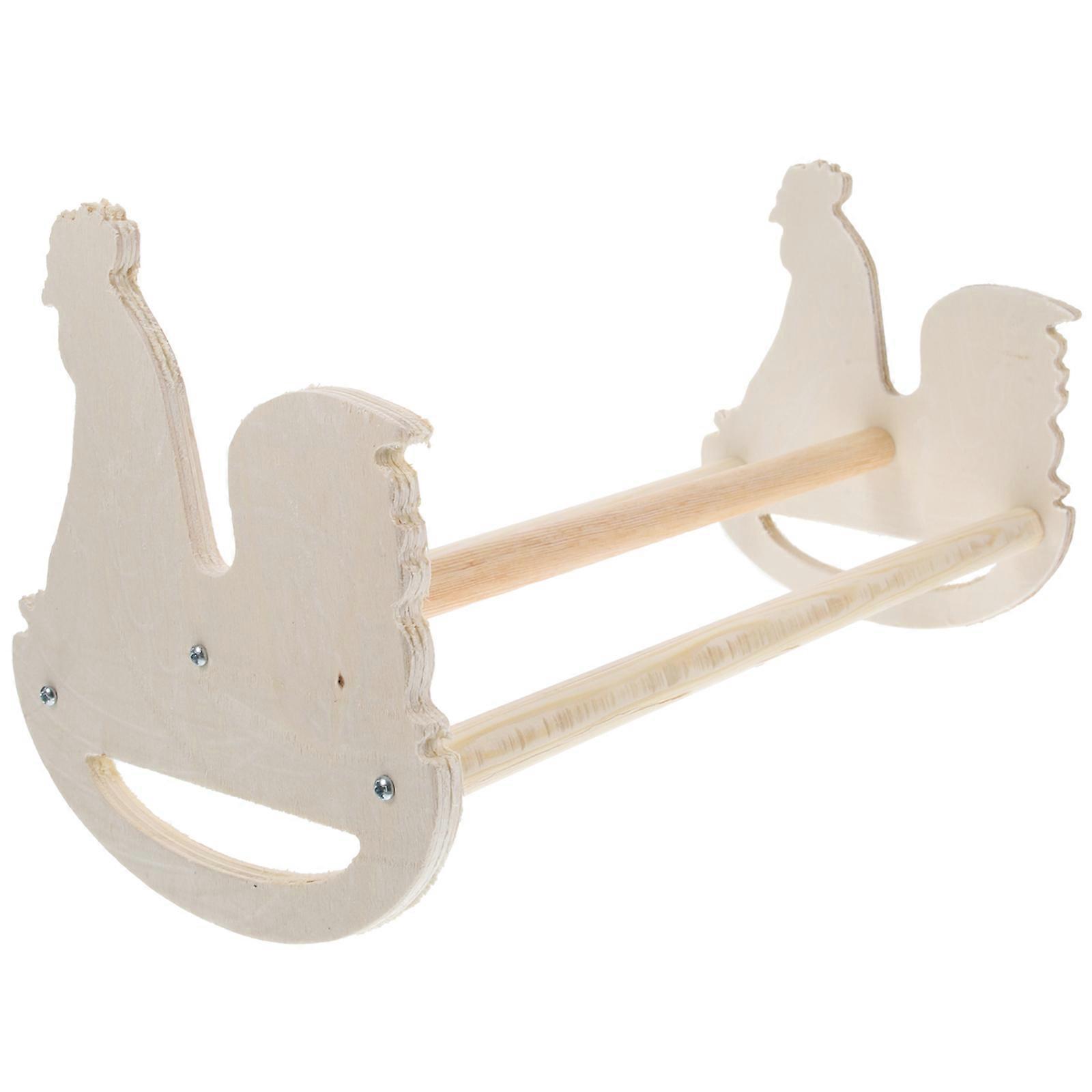 Suporte de poleiro de frango de plástico resistente para uso de animais de estimação na cor bege promove diversão e exercício 7,5 polegadas