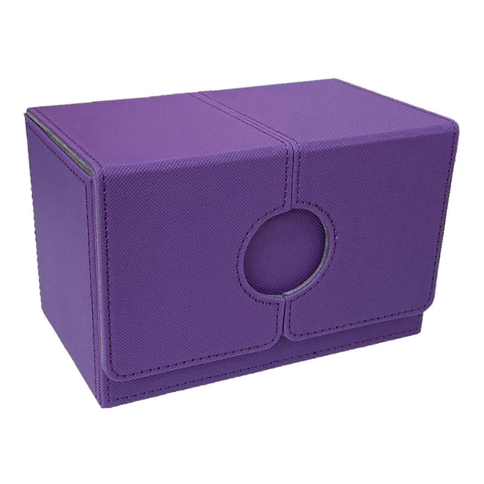 Durable card storage deck box with dice drawers for trading cards game, easy access slot closure, multicolor