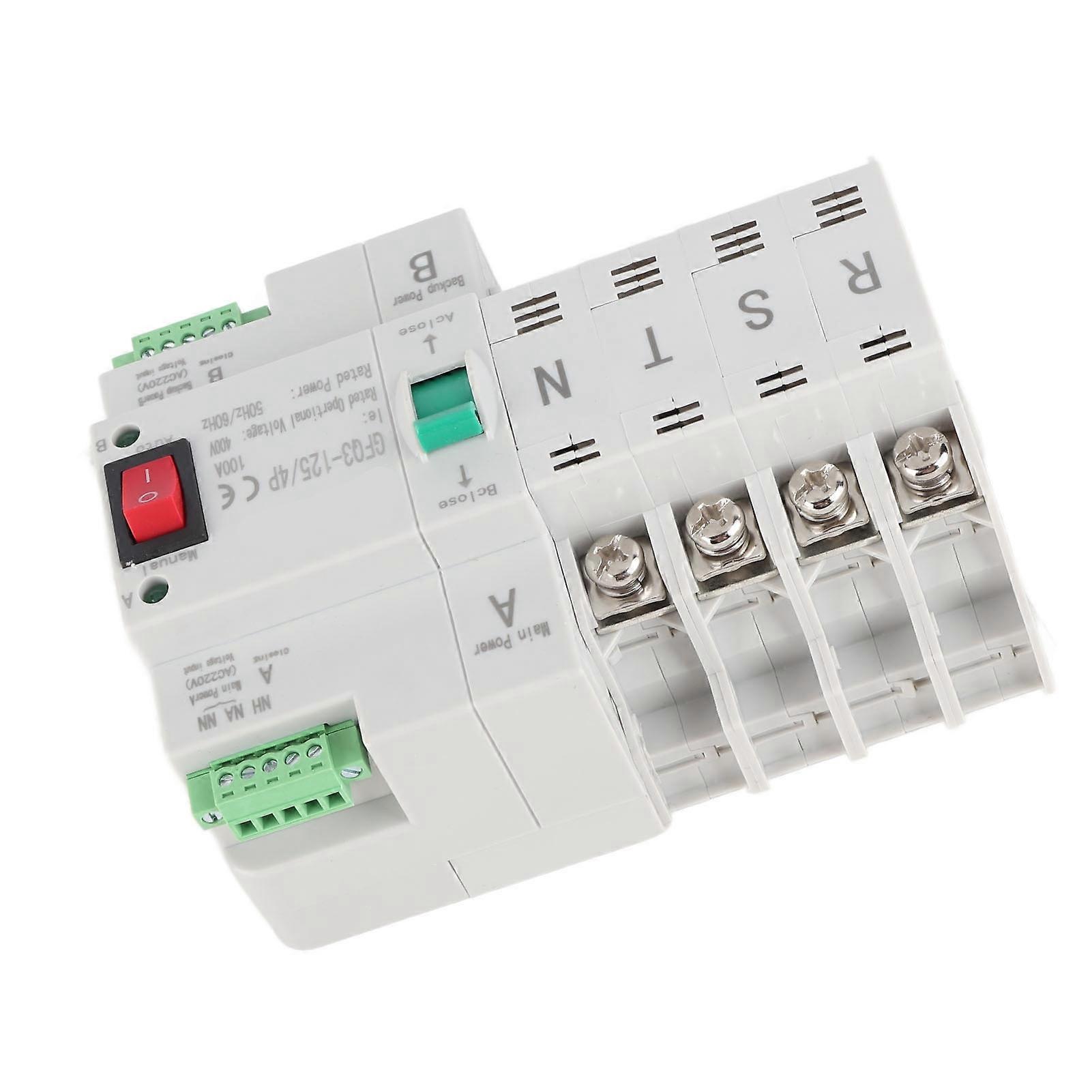 Dual Power Automatic Transfer Switch 100A 4P 2 Operation Ways Electrical Selector Switch for Home