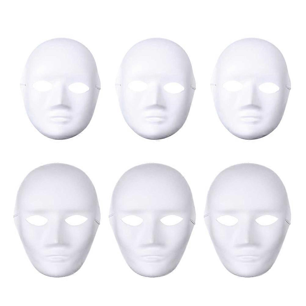 Paintable Full Face Halloween Mask for Costume Mask White Material with Elastic Strap 24Pcs