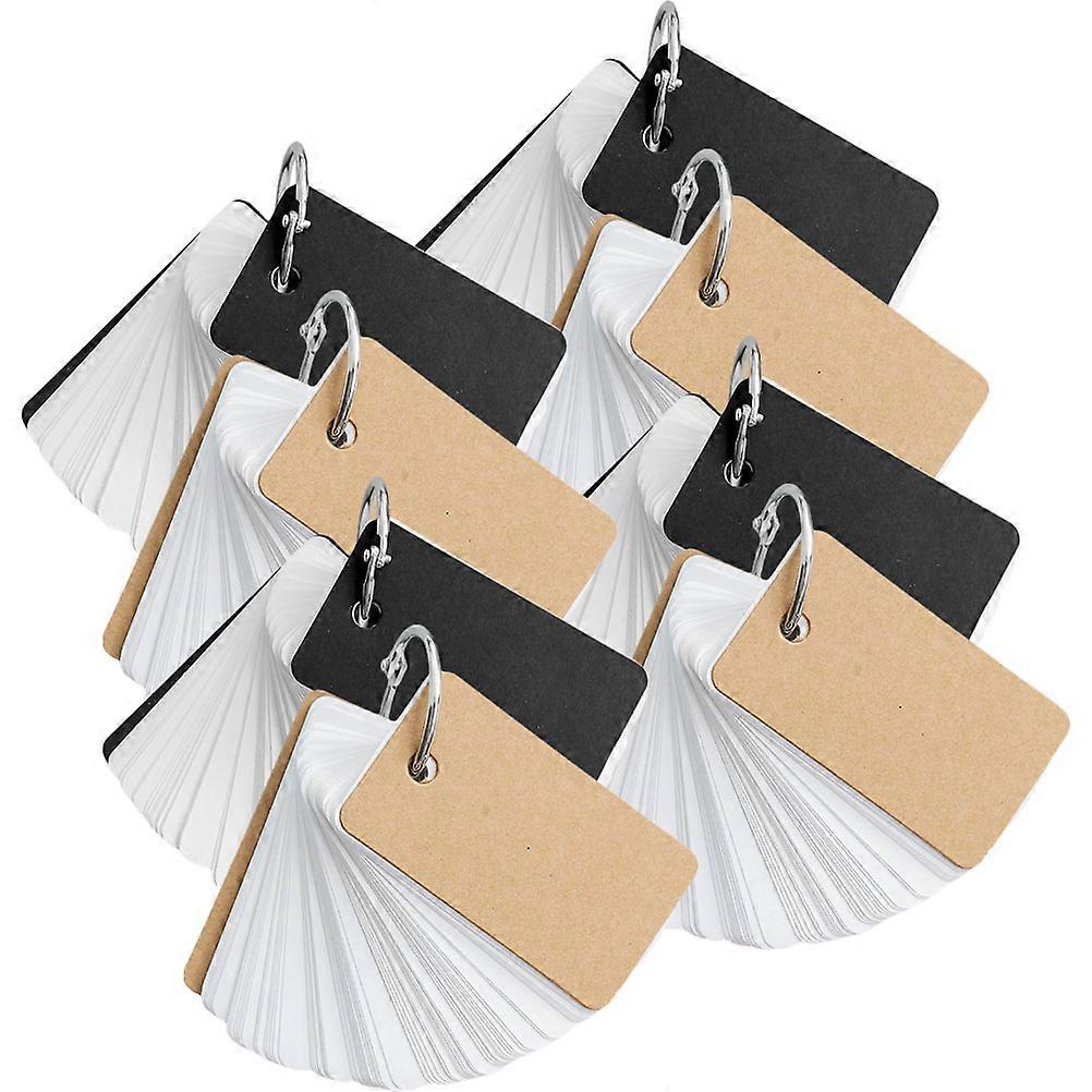 8Pcs Binding Ring Blank Flash Cards Portable Memo Card Notepads for Students DIY Blank Flashcards