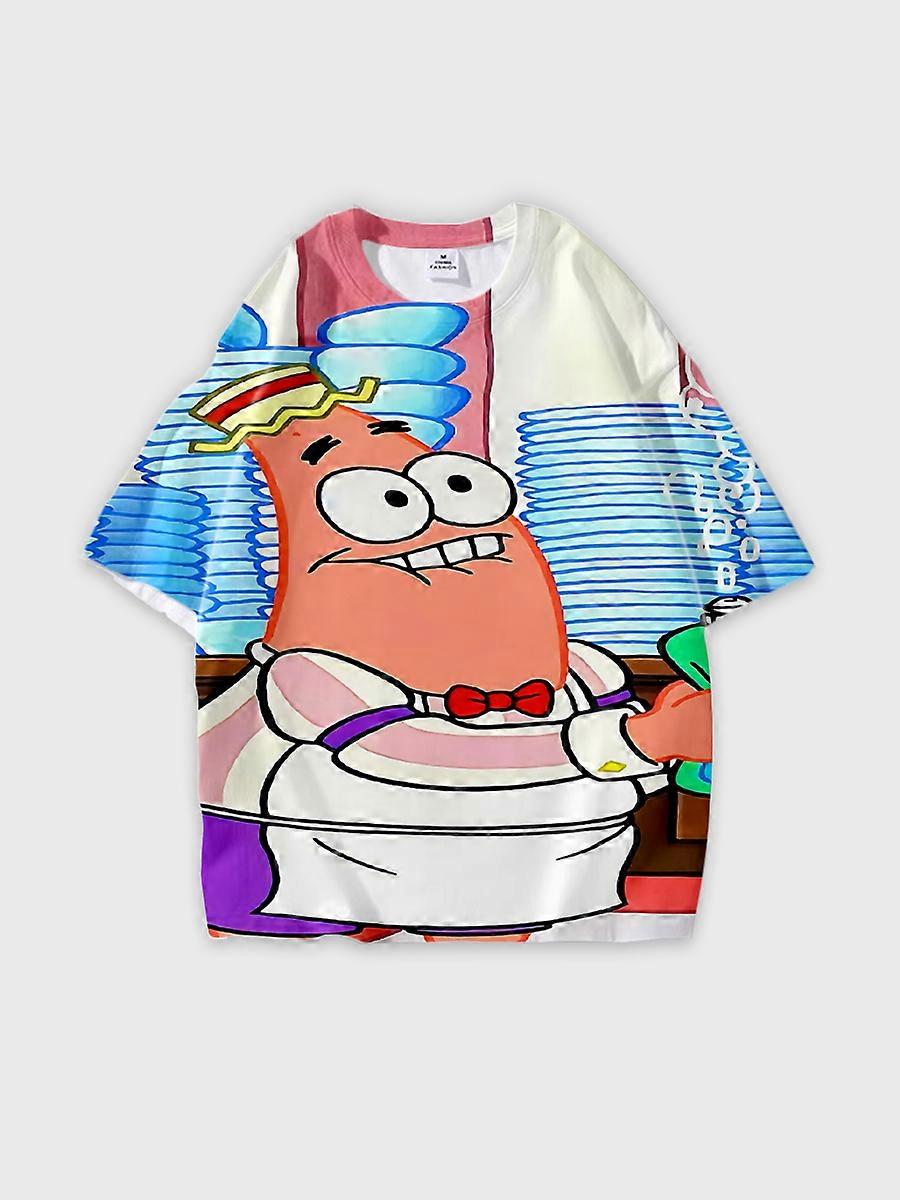 T-shirt round neck Cartoon Pattern loose short sleeve D374