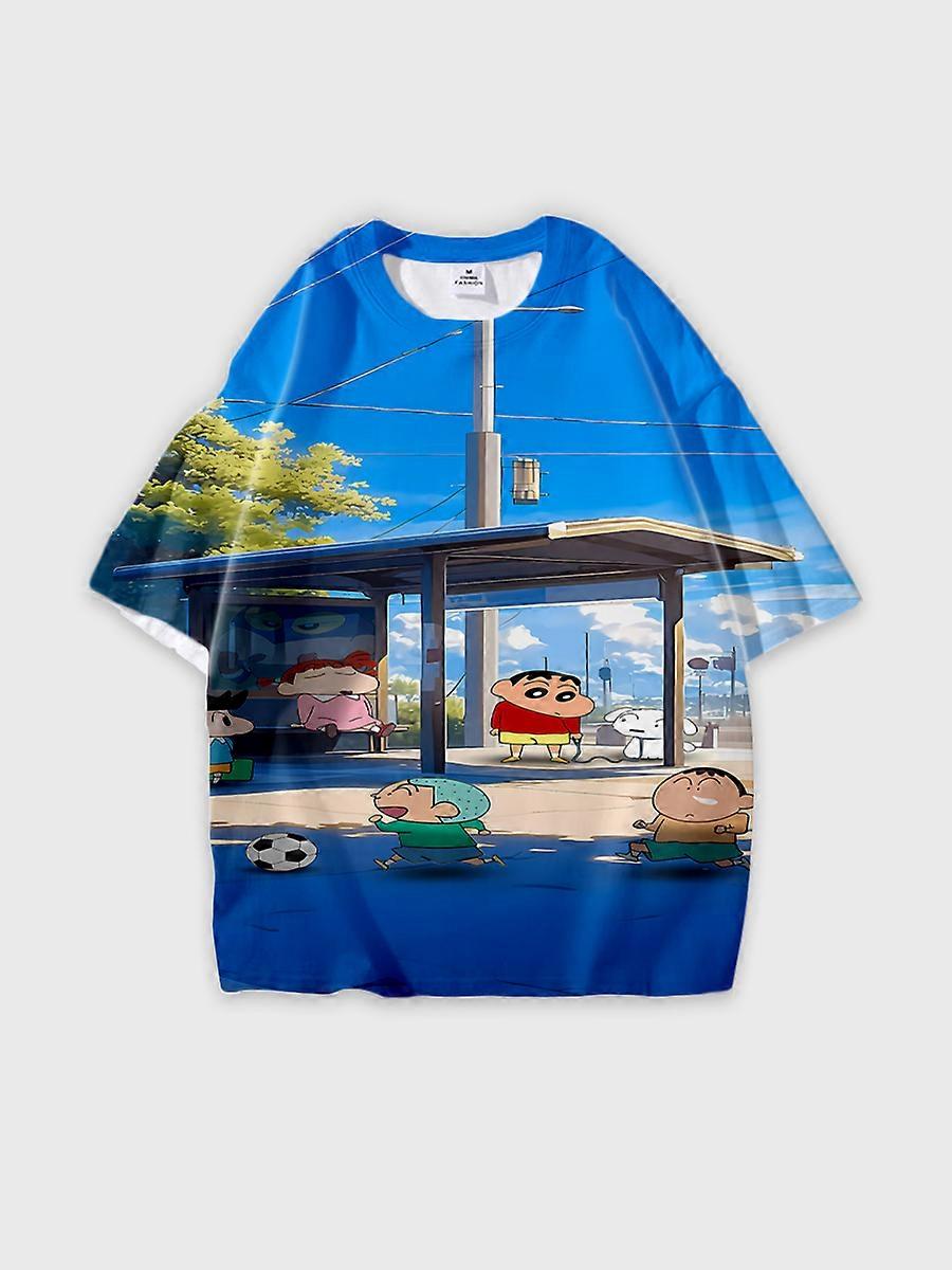 T-shirt round neck Cartoon Pattern loose short sleeve B1521