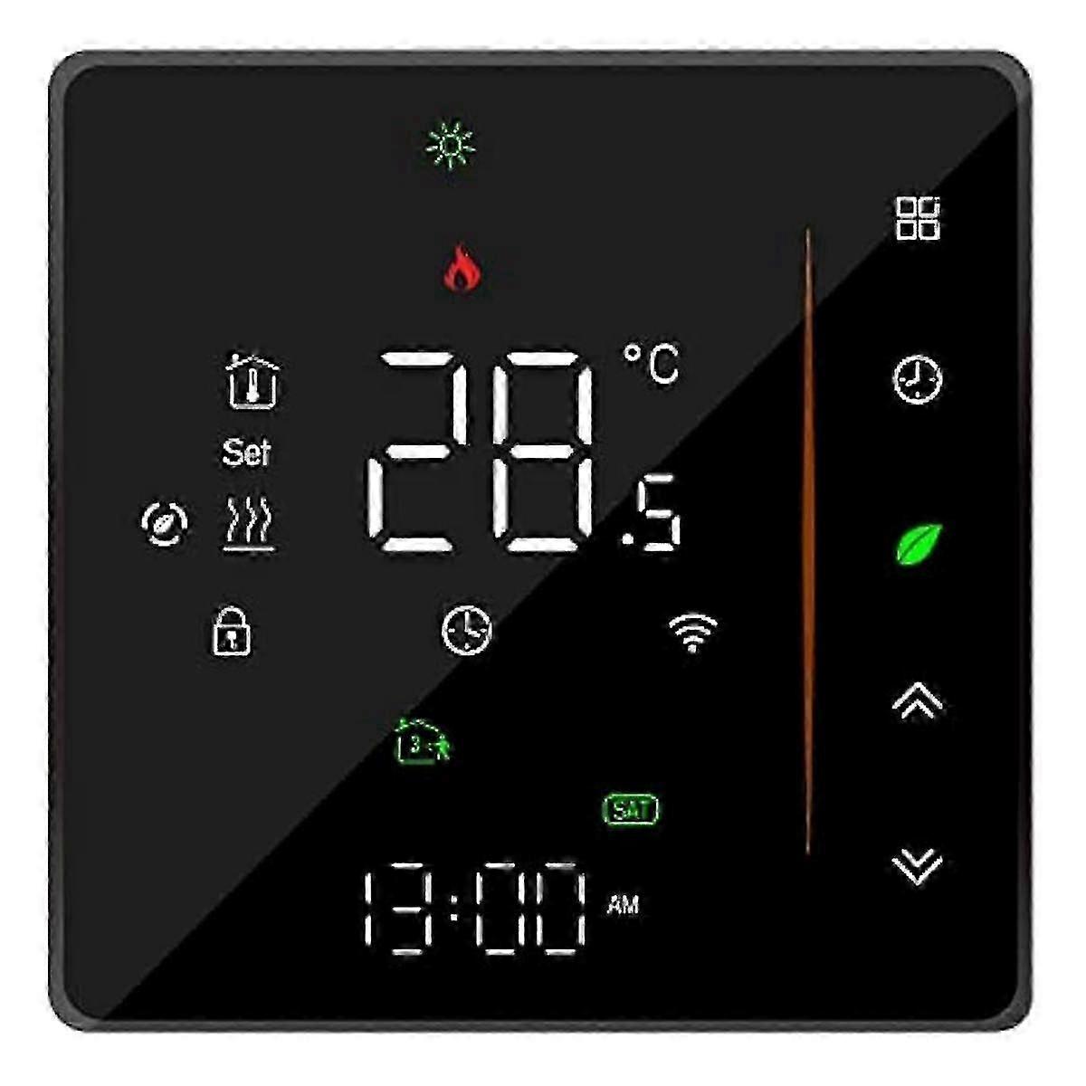 WiFi Smart Thermostat Temperature Controller Weekly Programmable Supports Touch Control-3A Black hwy