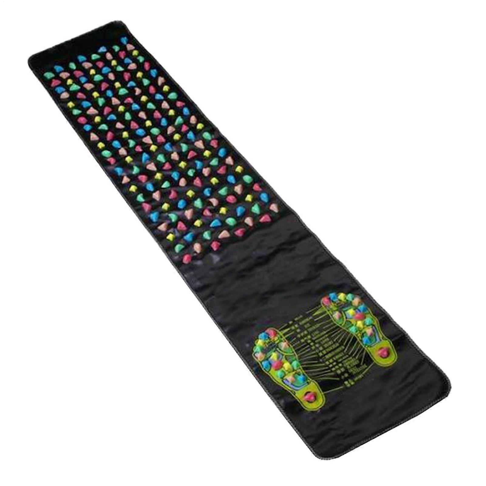Steinmattenfußmassagegerät Relaxing Walking Stone Path Foot Massager, AntiSlip Mat for LongTime Sitters, Foldable