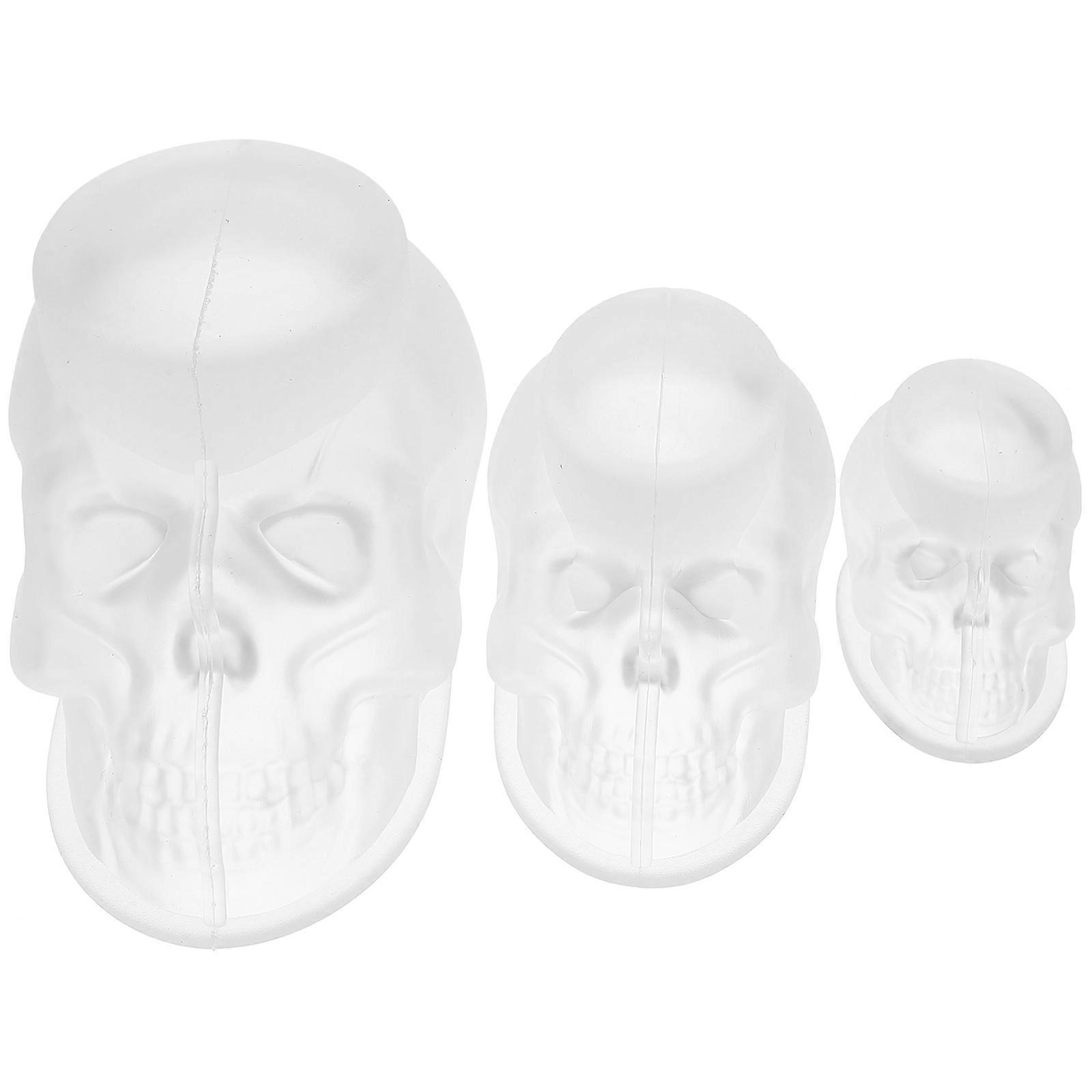 Halloween Skull Mold 3Pcs Transparent Silicone Candle Making Mold for DIY with Easy Release Design