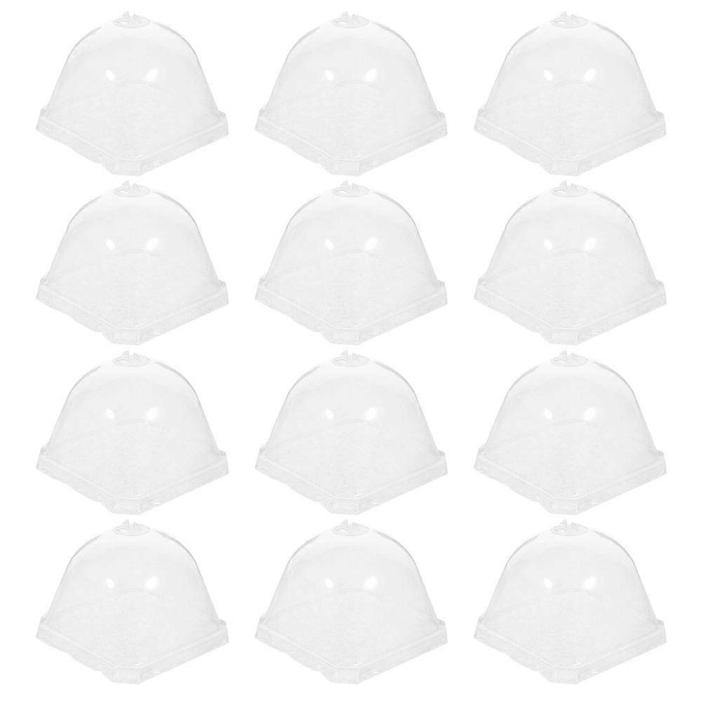 Clear Plastic Dome Cover for Plants Protection in Winter with Humidity Retention Transparent Garden Frost Covers Reusable 12pcs