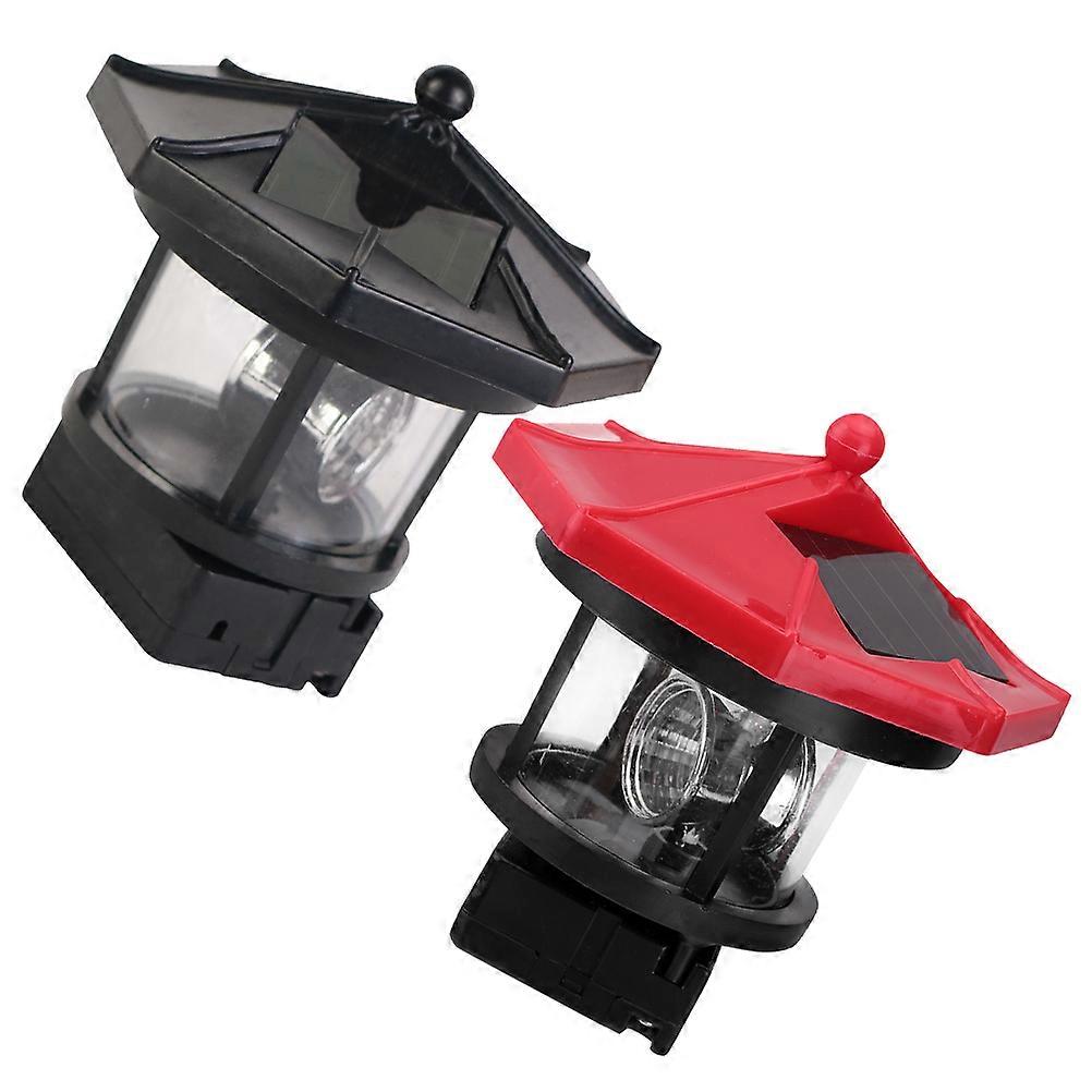 Solar Rotating Lighthouse Lamp 2pcs LED Solar Light for Outdoor Garden Decoration Easy Placement Ornamental Lighting for Family and Friends
