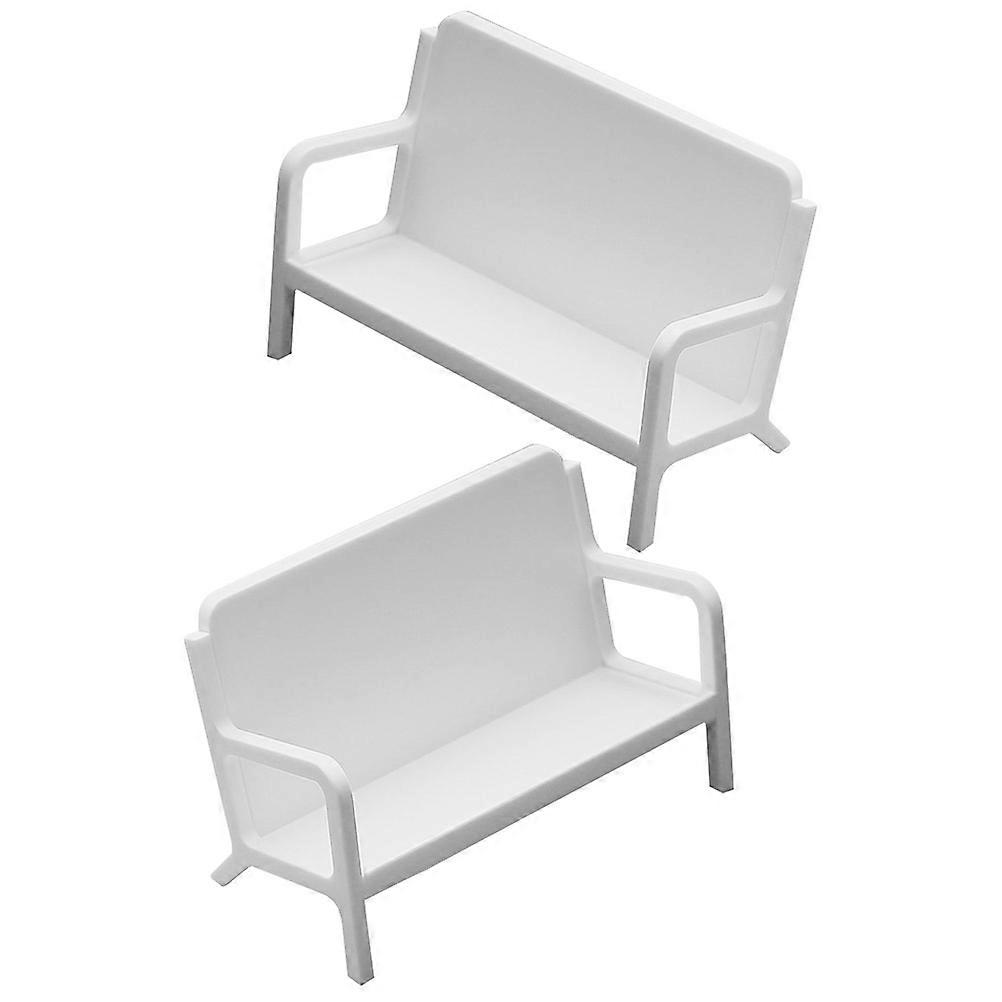 White ABS Business Card Holder with Large Capacity for Home Use and Office Desk 2 Pieces