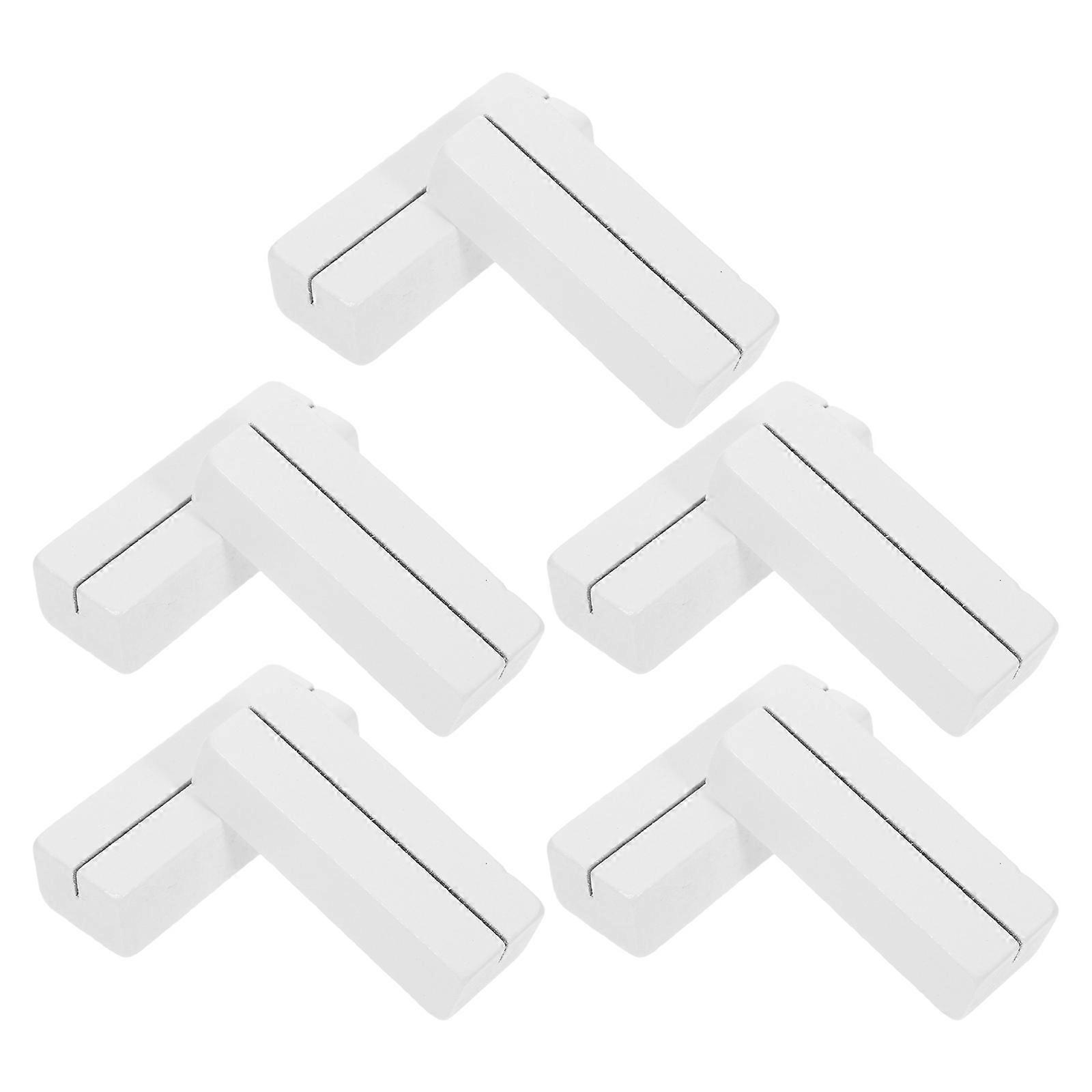 Wooden Card Holder for Home Use and Stable White Color Fits Various Scenes 3.5 x 2.5 Inches