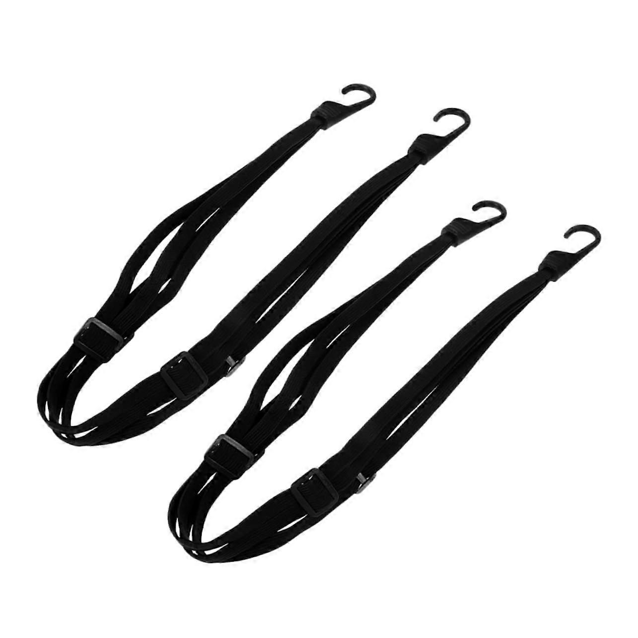 Bungee Cord - 2 Pcs For Motorcycle And Bicycle, Heavy-Duty Elastic Straps With Double Hooks To Secure Luggage And Helmet
