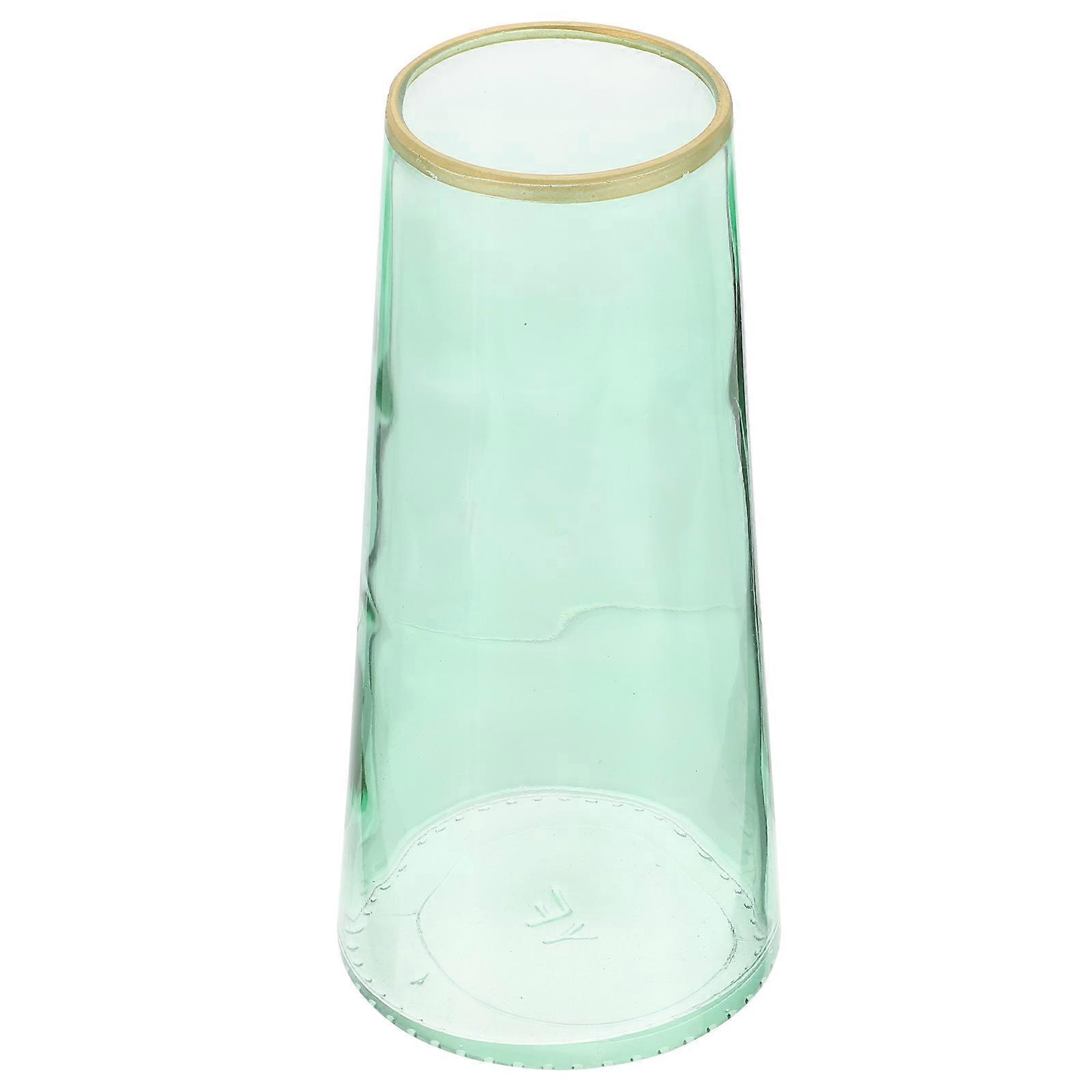 Tabletop Vase Decor Creative Hydroponic Vase Friends Gift Simple Design Cylindrical Green 1Pack