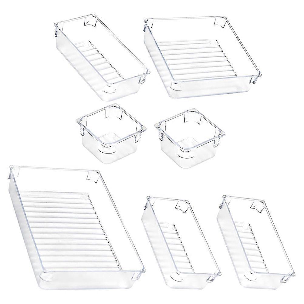 7Pcs Transparent Sundries Storage Box for Desktop Storage Use