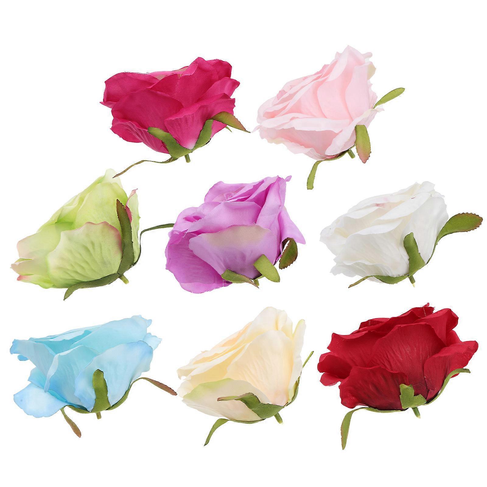 Silk Simulation Rose for Decor Assorted Color Wedding and Valentine's Day Scene Layout 8pcs