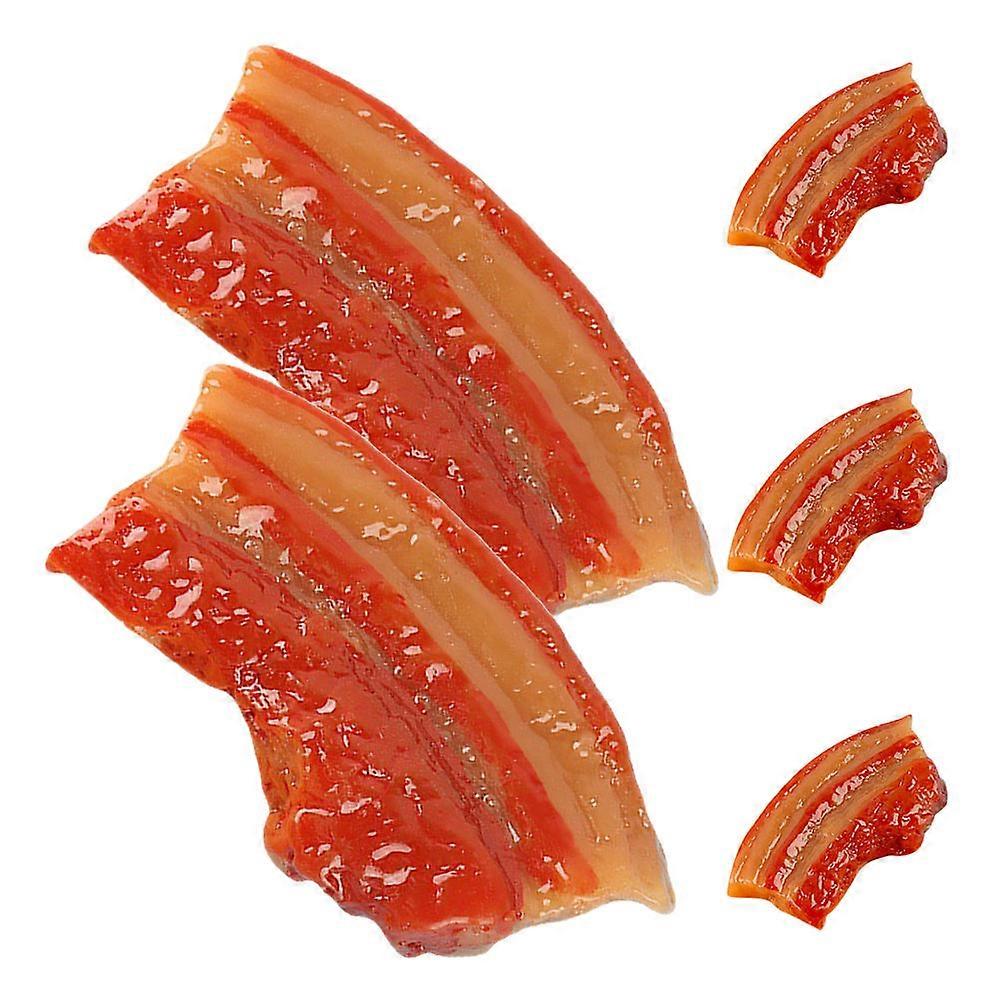 Fake Meat Model 5Pcs Simulation Meat Photo Prop Multi Rectangular Slice Realistic Design Photography