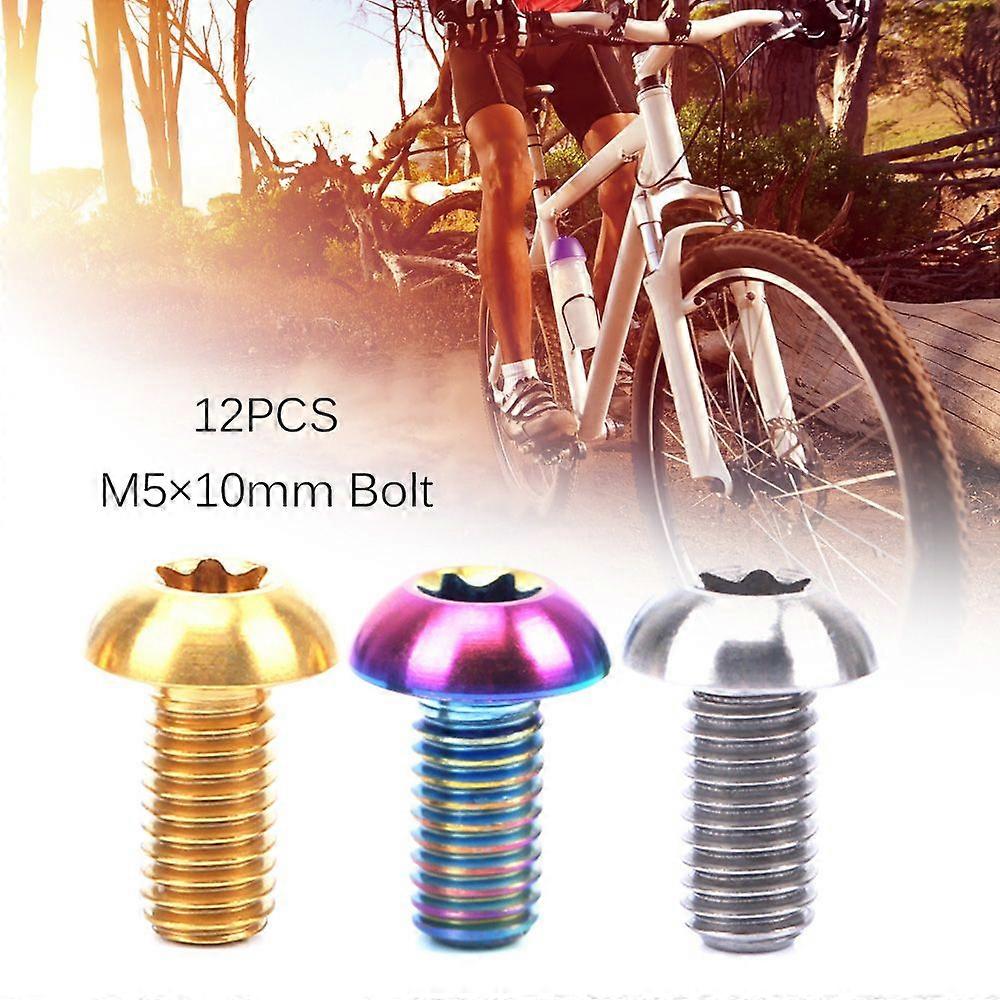 ΚΙΝΔΥΝΟΣ 12PCS M510mm δίσκος Μπουλόνια ρότορα φρένων δίσκων T25 Torx τιτάνιο TI MTB Κάτοχος μπουκαλιών ποδηλάτου Μπουλόνι ποδηλάτου Βίδα κλουβιών μπουκαλιών νερού