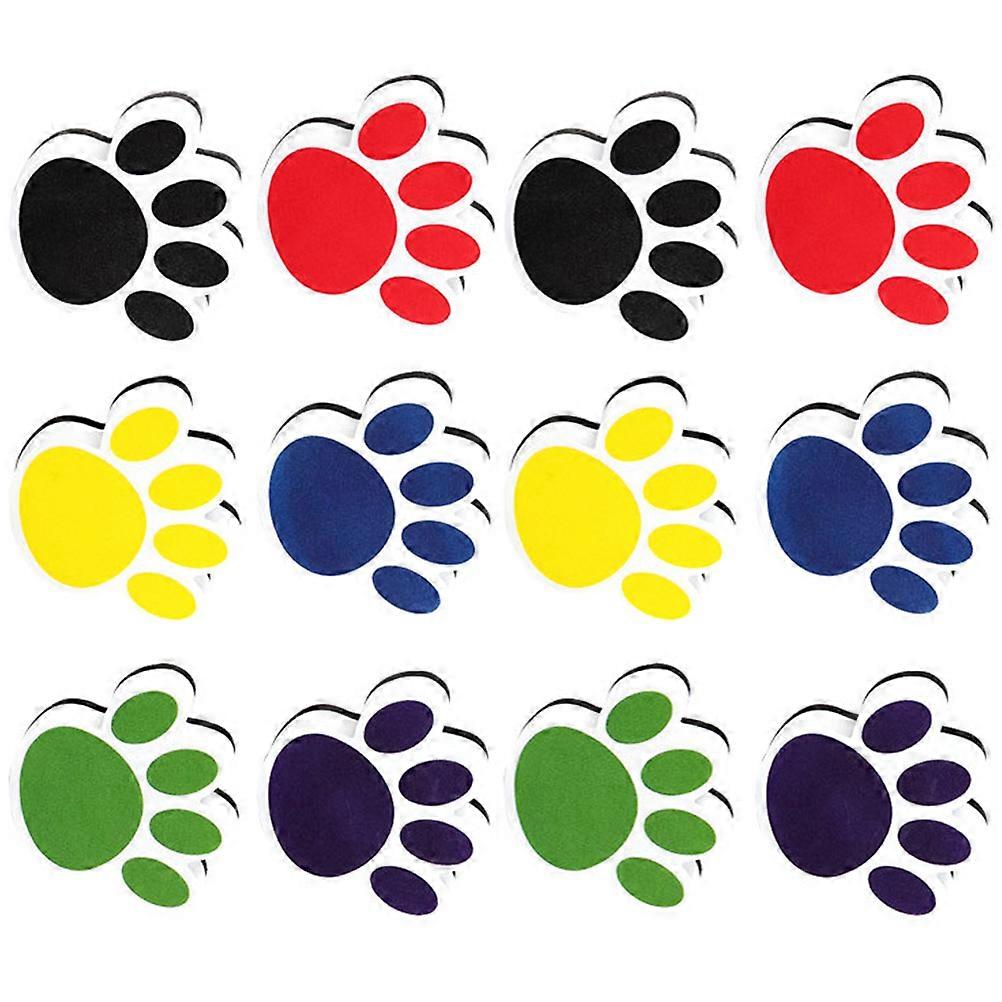 12PCS Magnetic Cat Paw Whiteboard Erasers, Reusable Dry Erasers for Classroom, Lightweight Portable Cleaners for School and Office Use