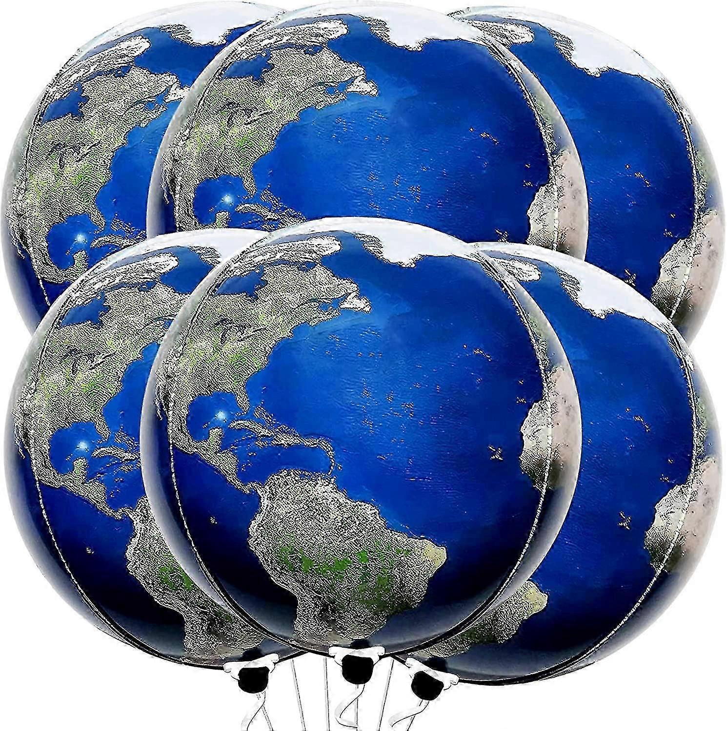 22 Inch Globe Balloons 6pcs,travel Theme Party Decorations Map Balloon
