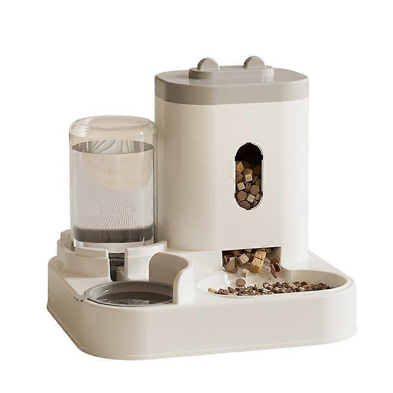 Multipurpose Cat Feeder with Water Dispenser, Practical for Small Pets (Grey) gray