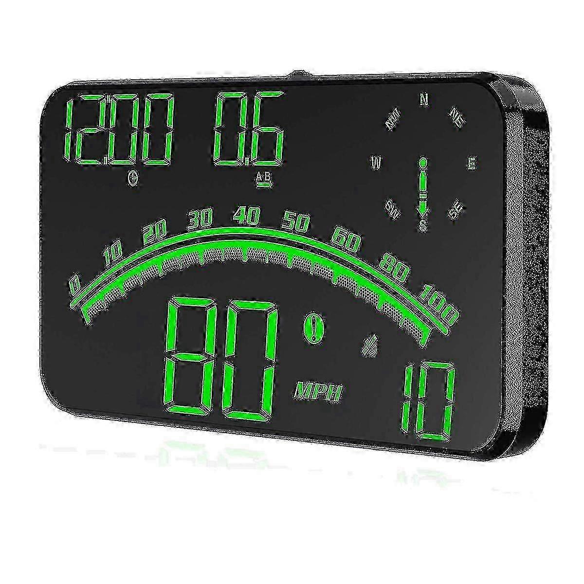 Car GPS Speedometer HUD with Compass & Fatigue Alert
