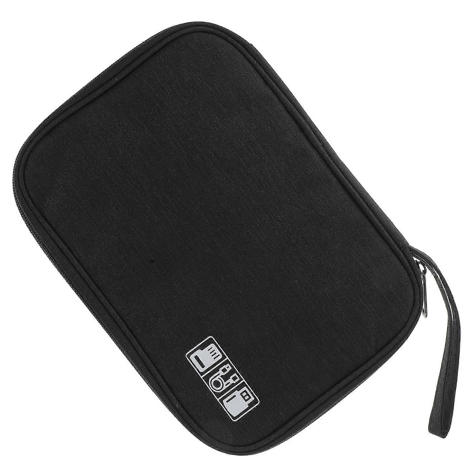 Portable Electronics Case with Classified Storage and Comfortable Handheld Design for Travel Black Positive Ion Material