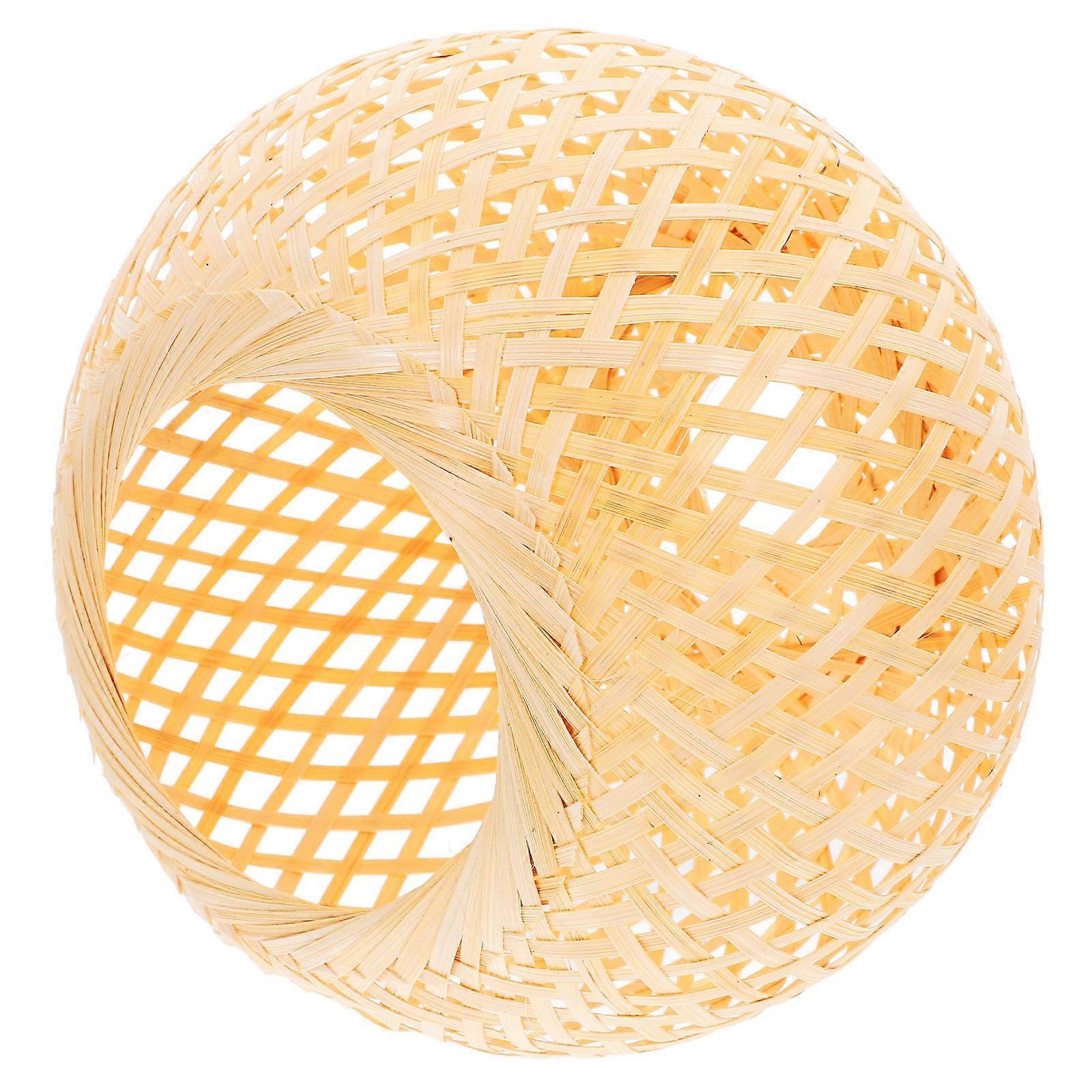 Woven Light Fixture Bamboo Woven Lampshade Chinese Style Home Decoration 20x15cm Warm Atmosphere 1Set