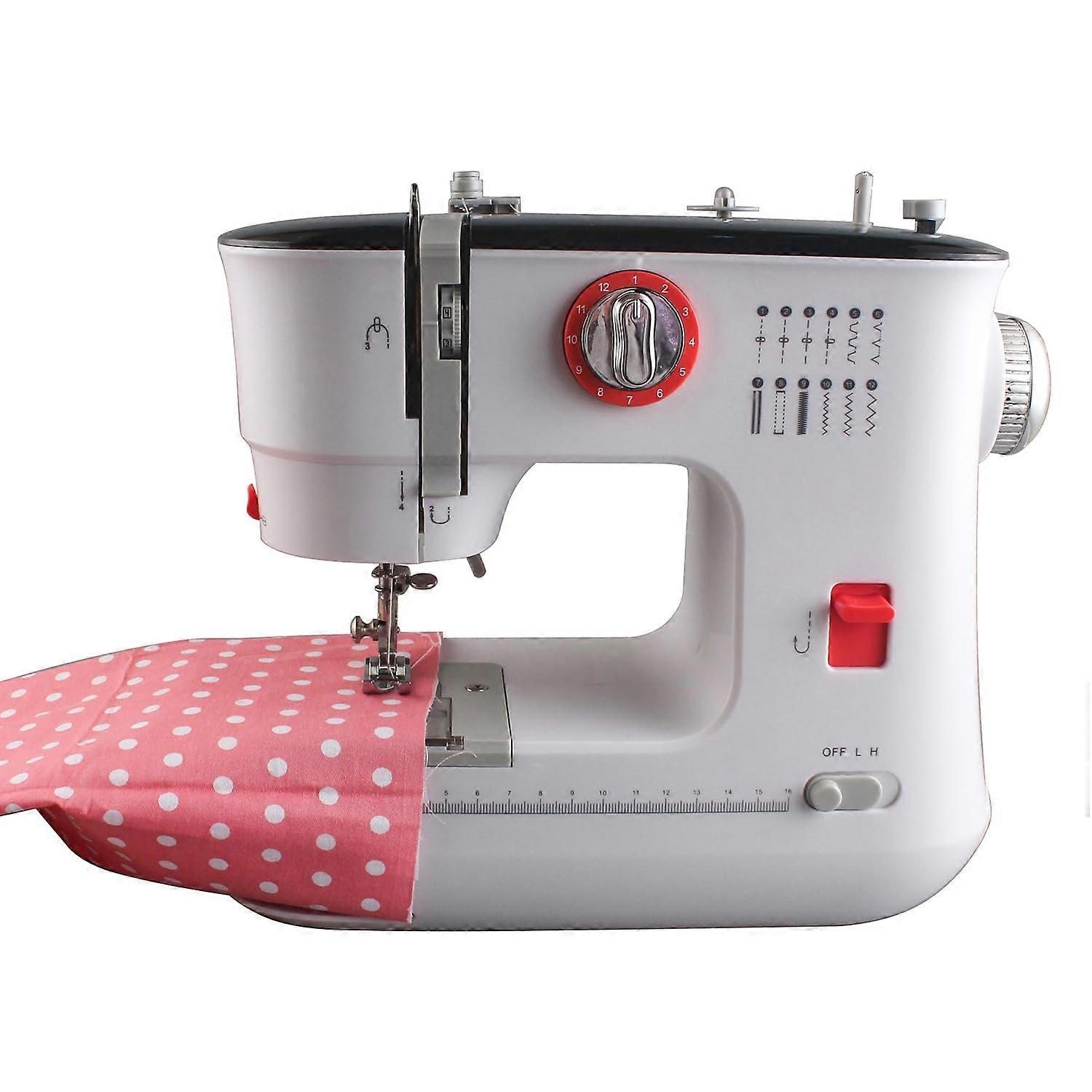Sewing Machines for Beginners, FLSM-519 Household Sewing Machine with 12 Needles, Double Thread, Extension Table and Accessories