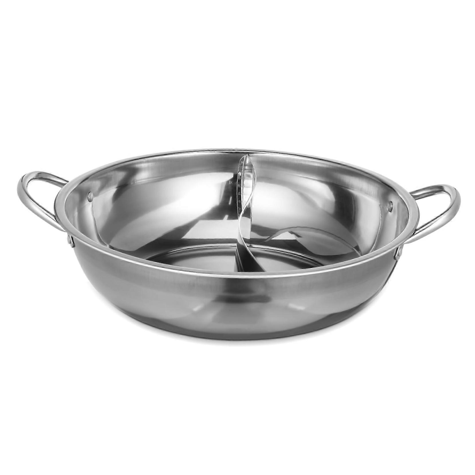 DoubleDivided Hot Pot with Partition Practical Soup Pot for Home Suitable for Induction and Gas Stoves Easy to Clean for Different Tastes