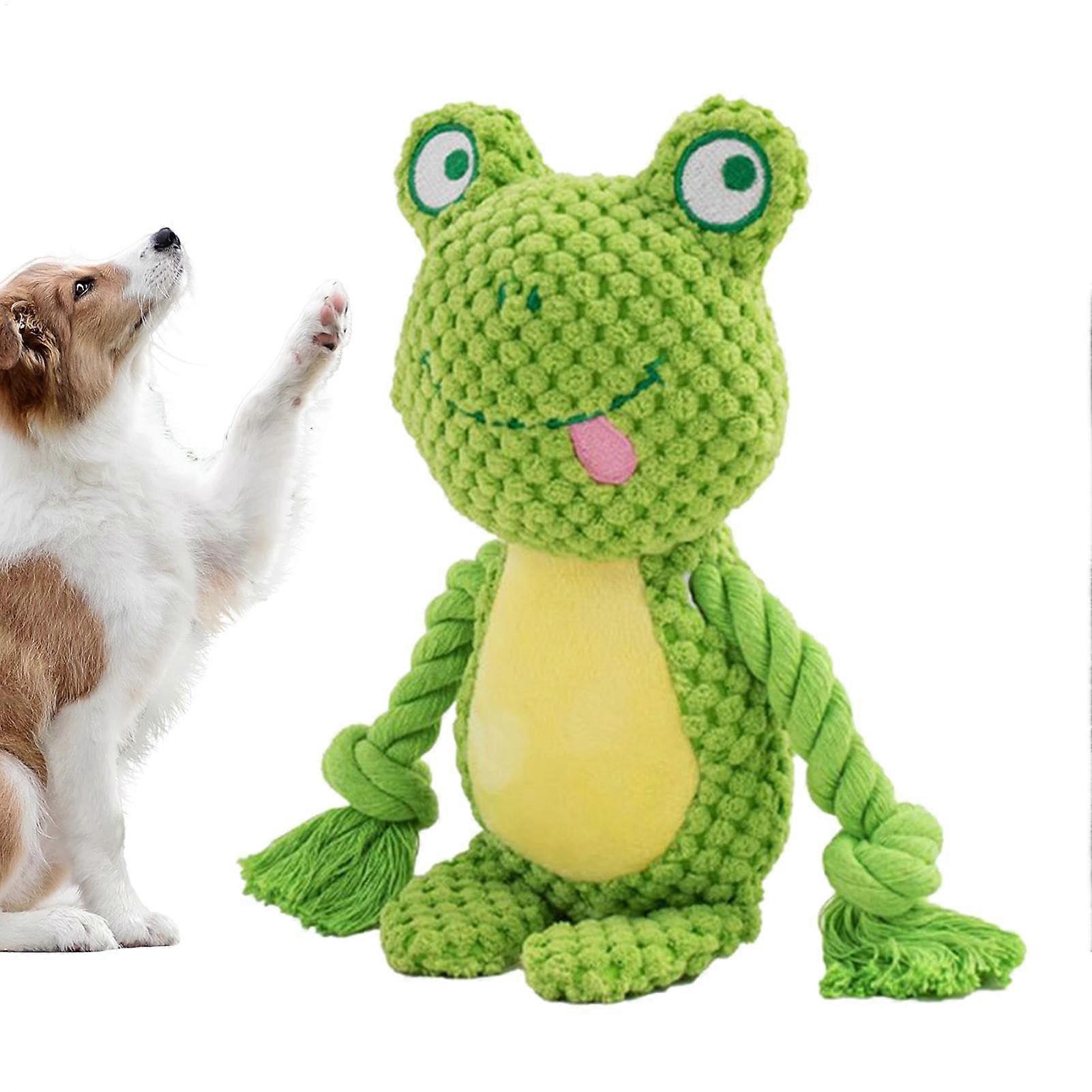 Small dog chew toy, dog toy with squeaker  rope teething puppet for puppies, creative pet chew toy, fox, elephant, squeaky chew toy frog.