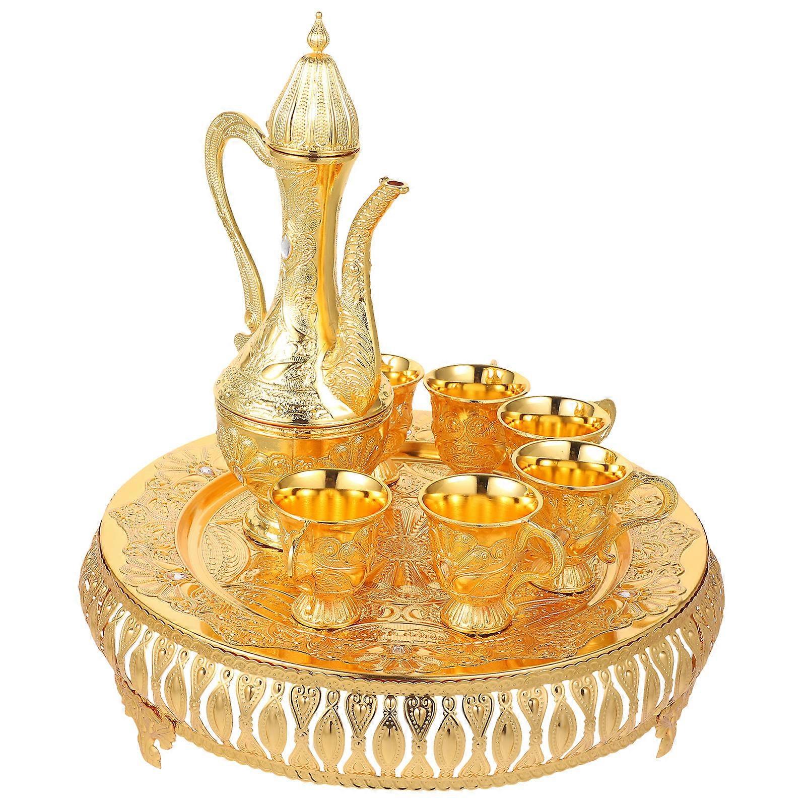 Golden Zinc Alloy Wine Pot Set for Storage Use with Fine Texture and Reliable Quality 1 Set