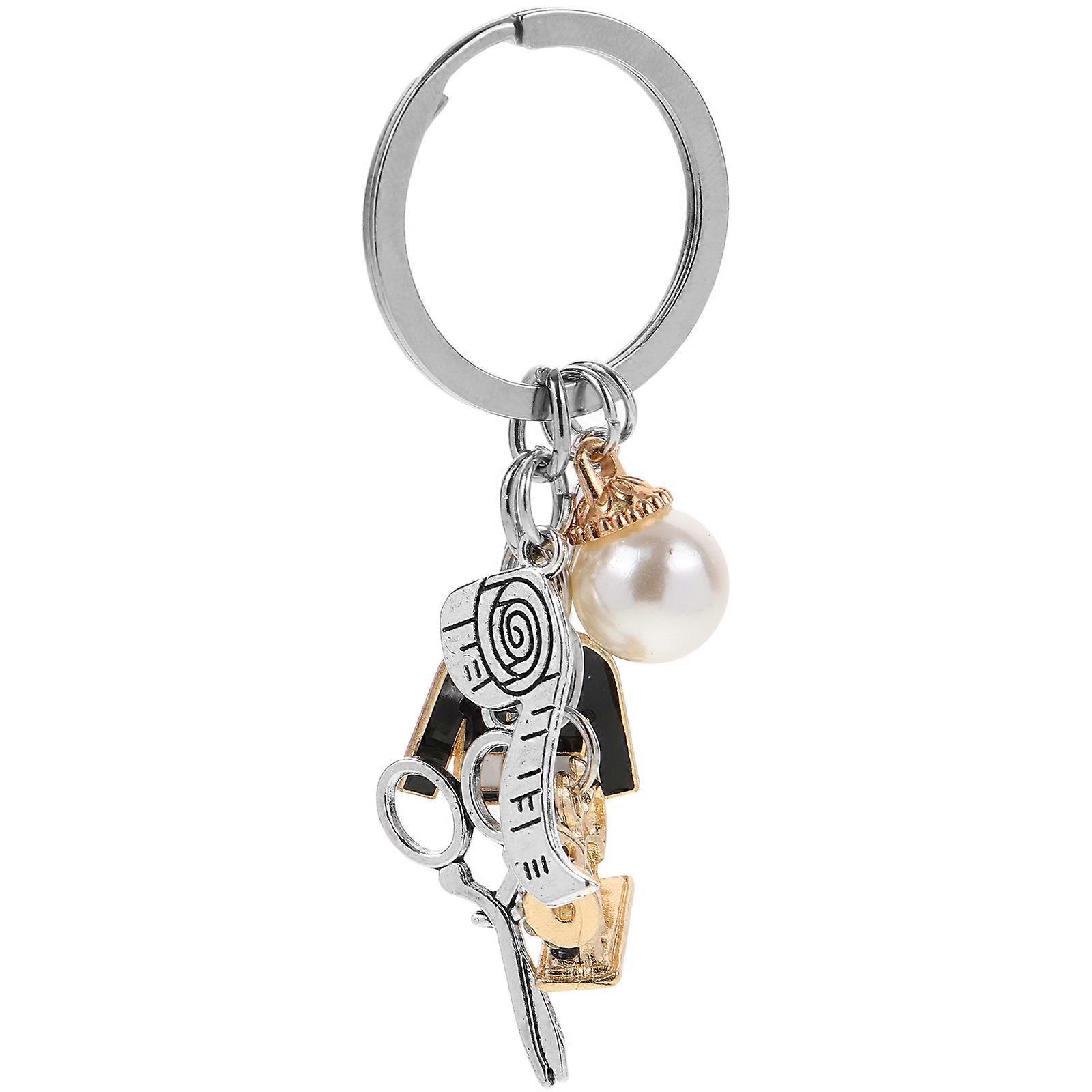 Silver Pearl Keychain Sewing Machine Keychain for Hanging Keys Accessory