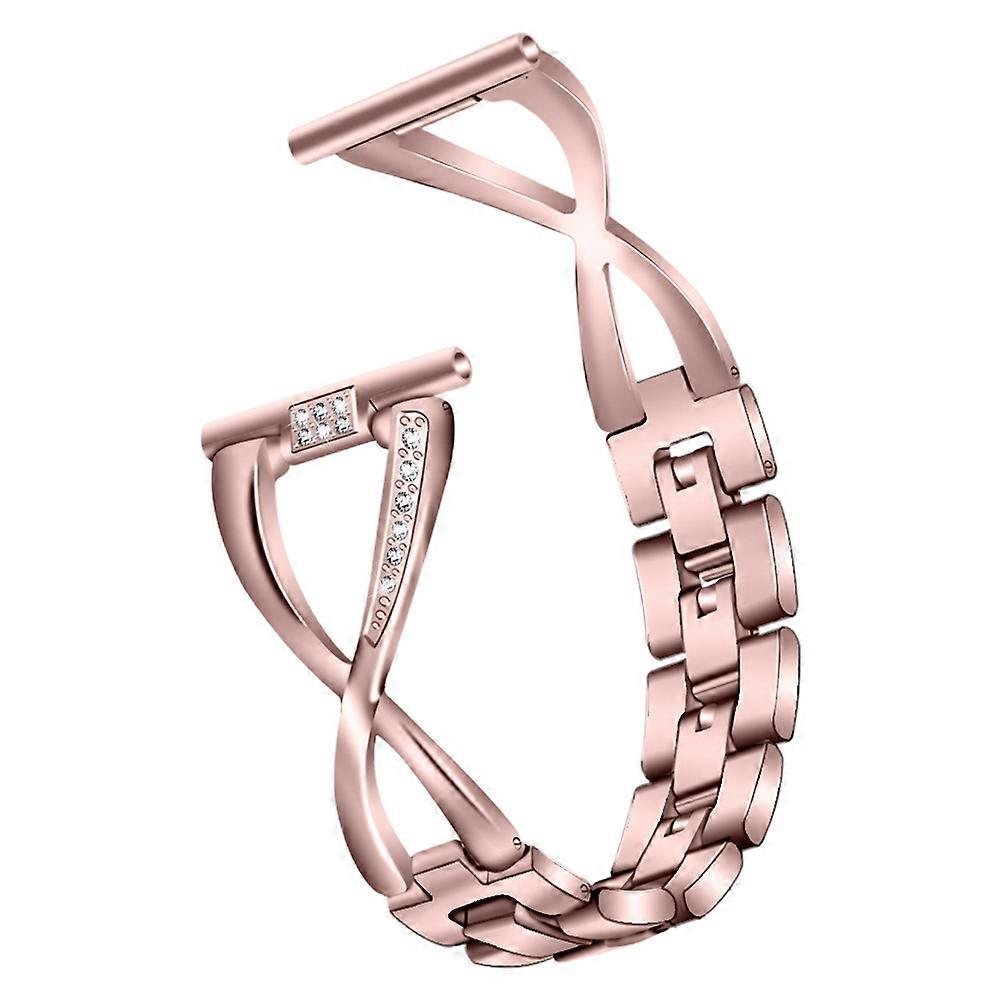 Stylish Rose Gold Zinc Alloy Watch Band for Smartwatch Comfortable Fit Perfect for Any Attire 22mm