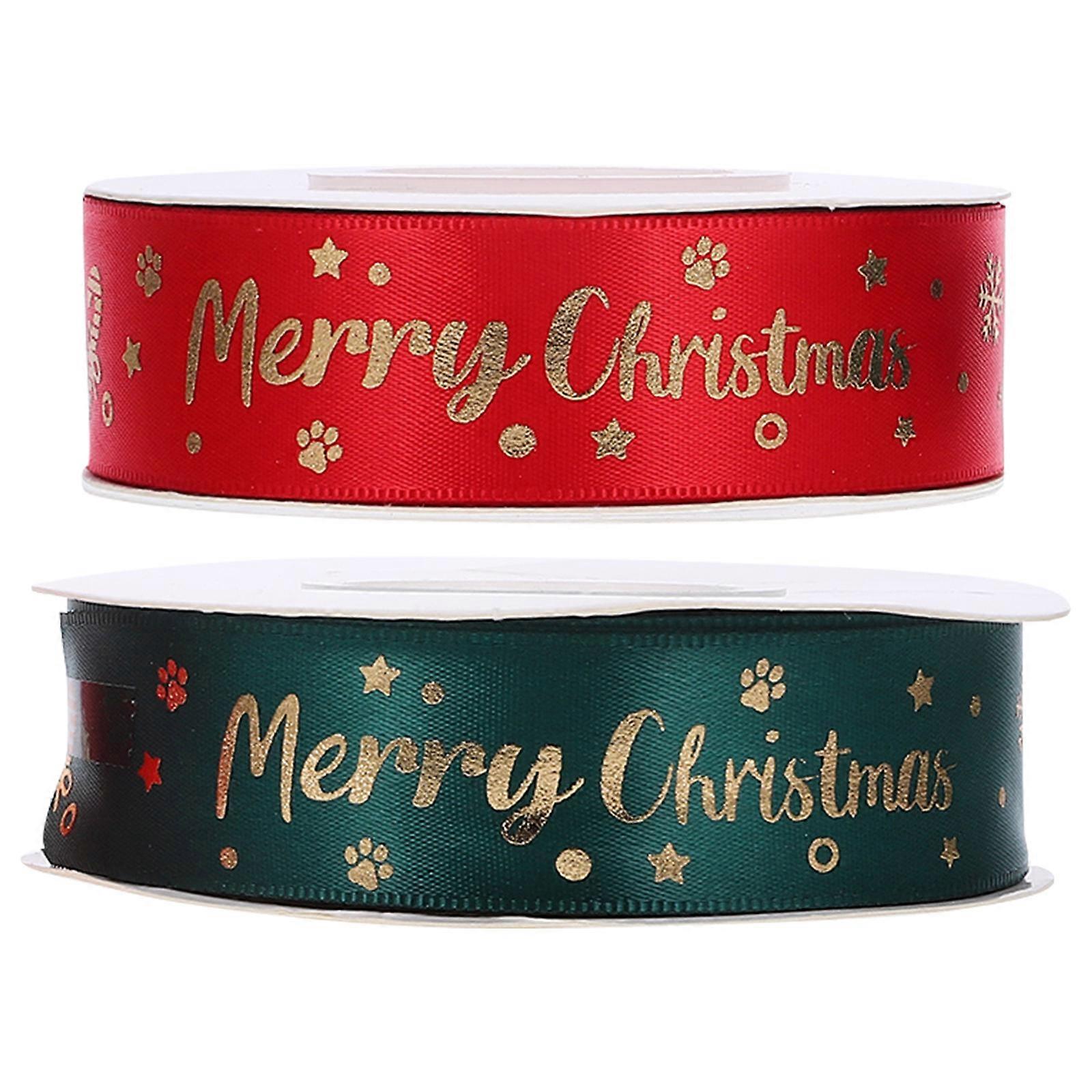 2.5X2280CM Christmas Ribbon With Beautiful Snowflake Design Great For Party Decorations And Gift Wrapping 2 Rolls