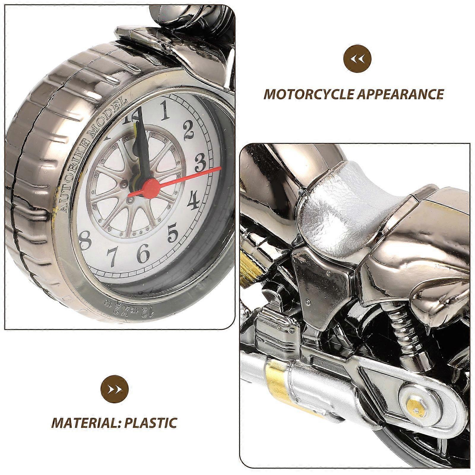 1pc Vintage Tabletop Clock Motorcycle Model Desktop Alarm Clock (Random Pattern)