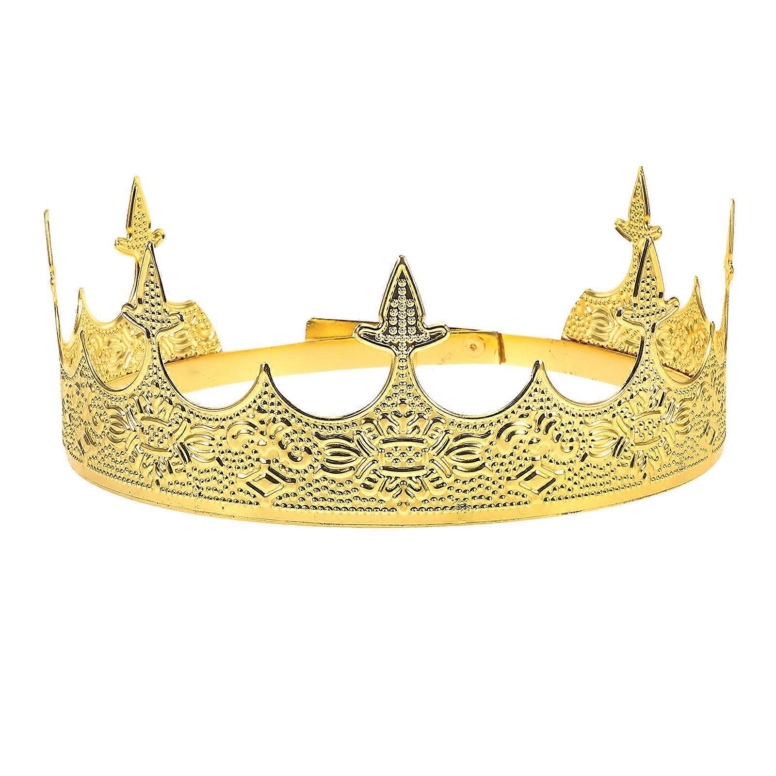 Golden Alloy Crown for Hair Decoration with Design and Versatile Use Fits Most Head Sizes