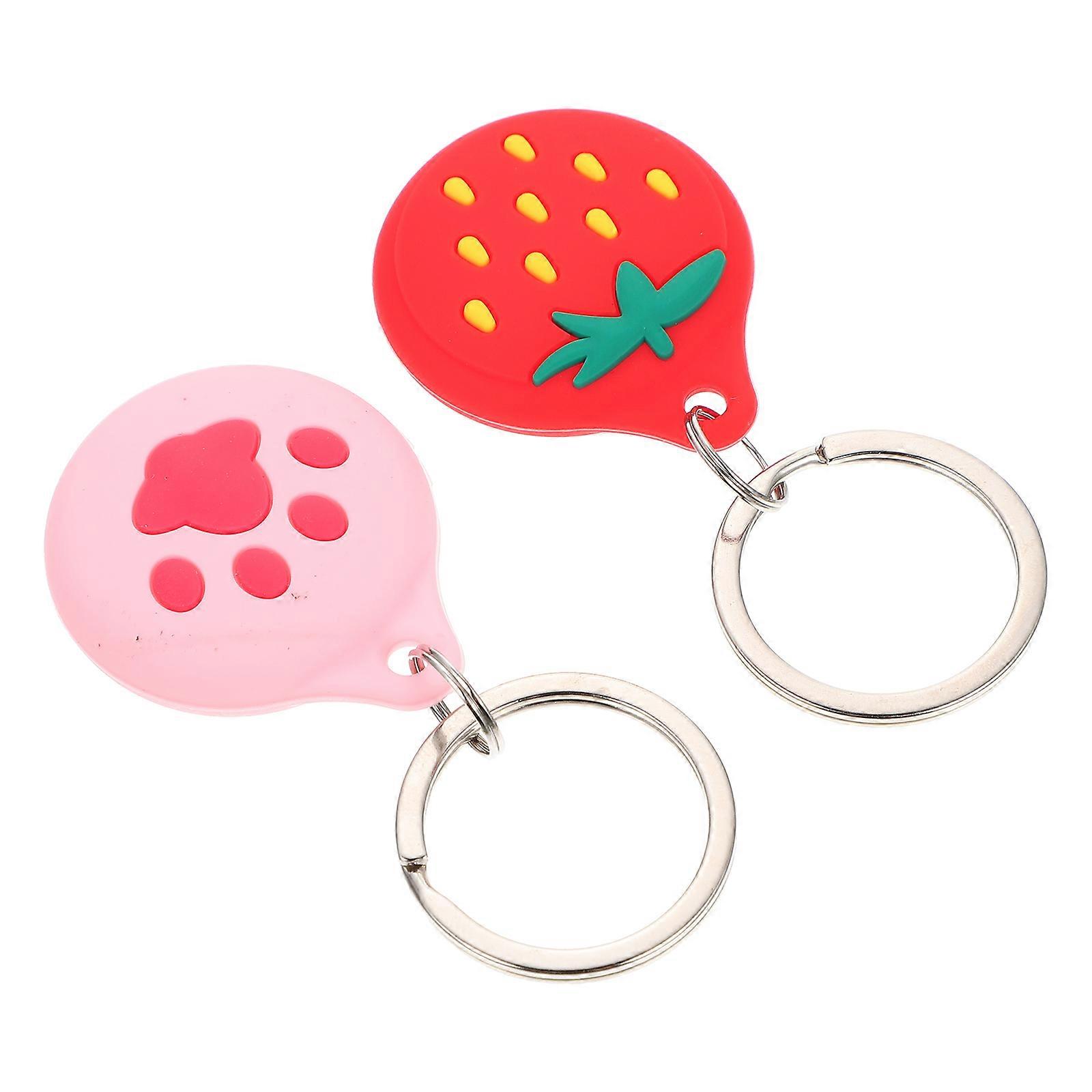 2pcs Scratch Tracer Protective Covers for Durable Sleeve, Lost Design, Easy Carrying, Compatible with Apple, Strawberry Pink Cat Paw